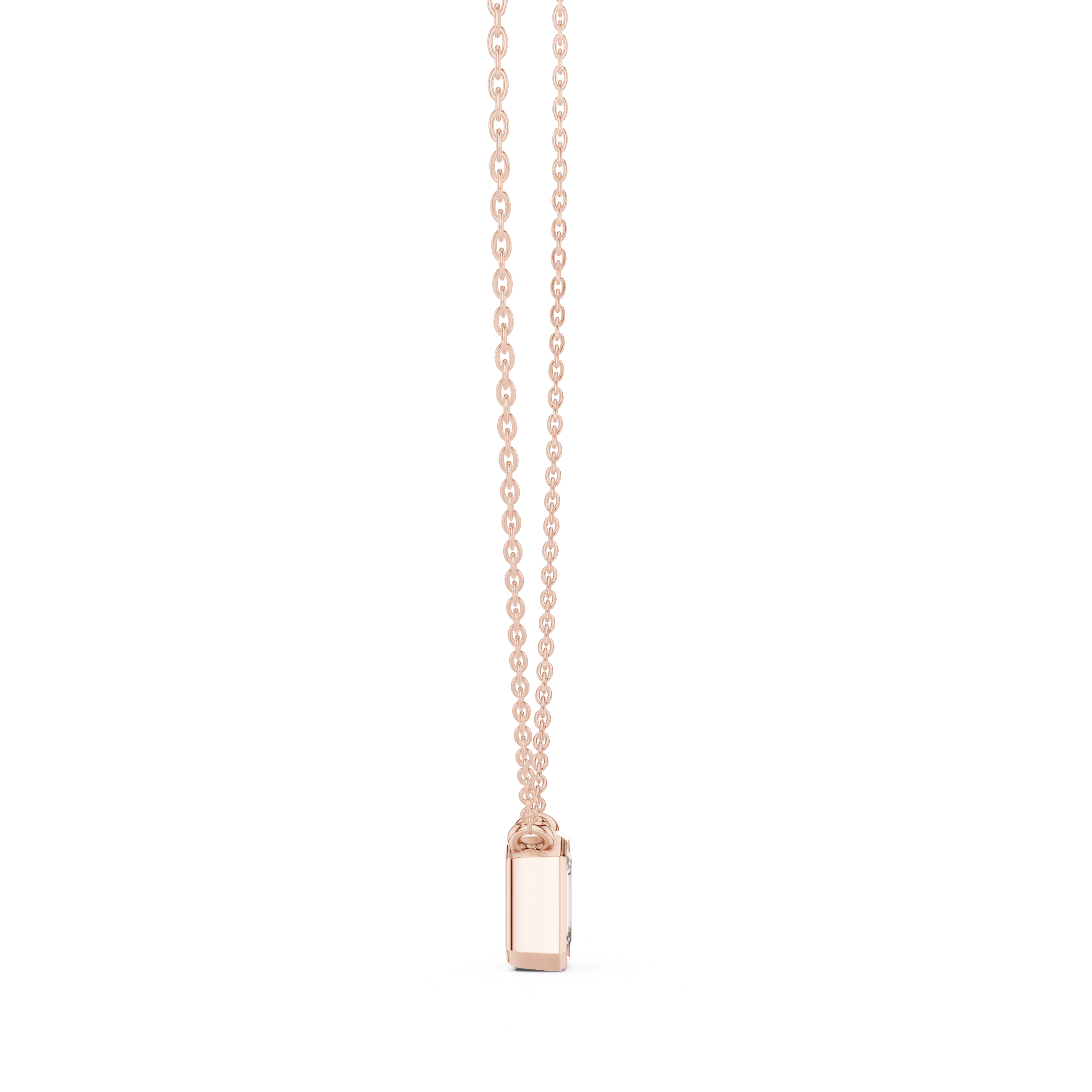EMRALD CUT BEZEL SET SOLITAIRE DIAMOND PENDENT