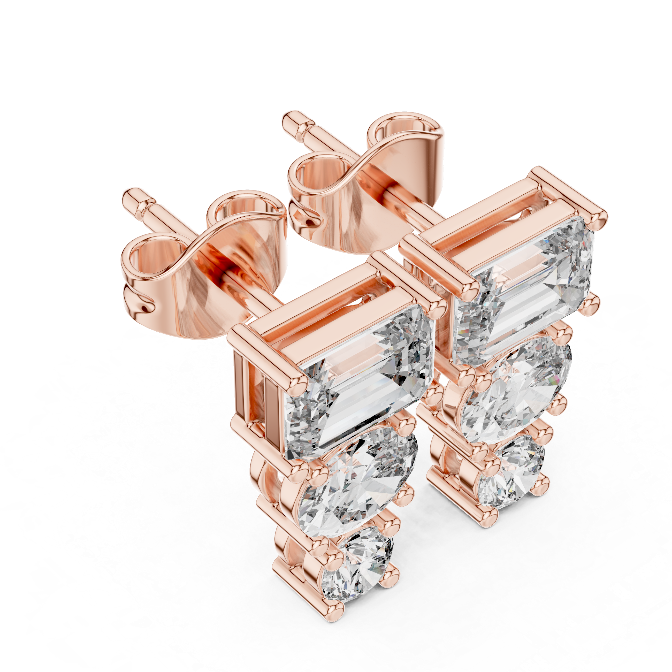 EMRALD OVAL STUDS