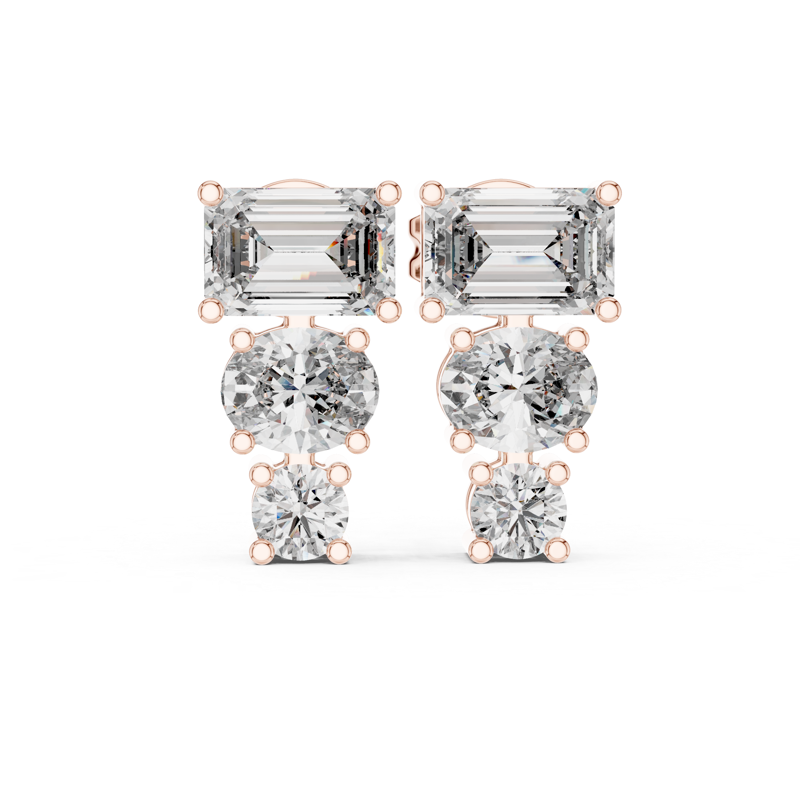 EMRALD OVAL STUDS