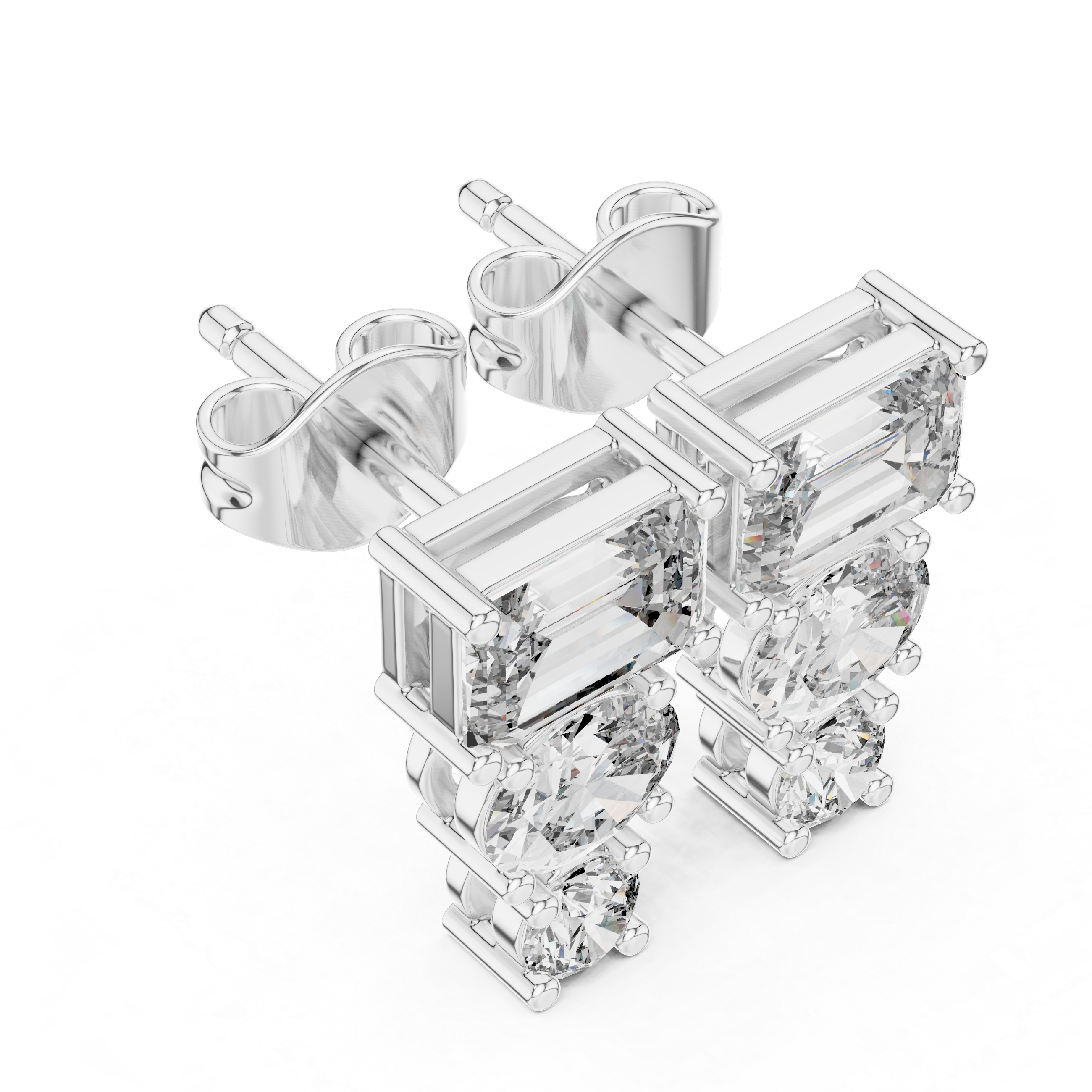 EMRALD OVAL STUDS