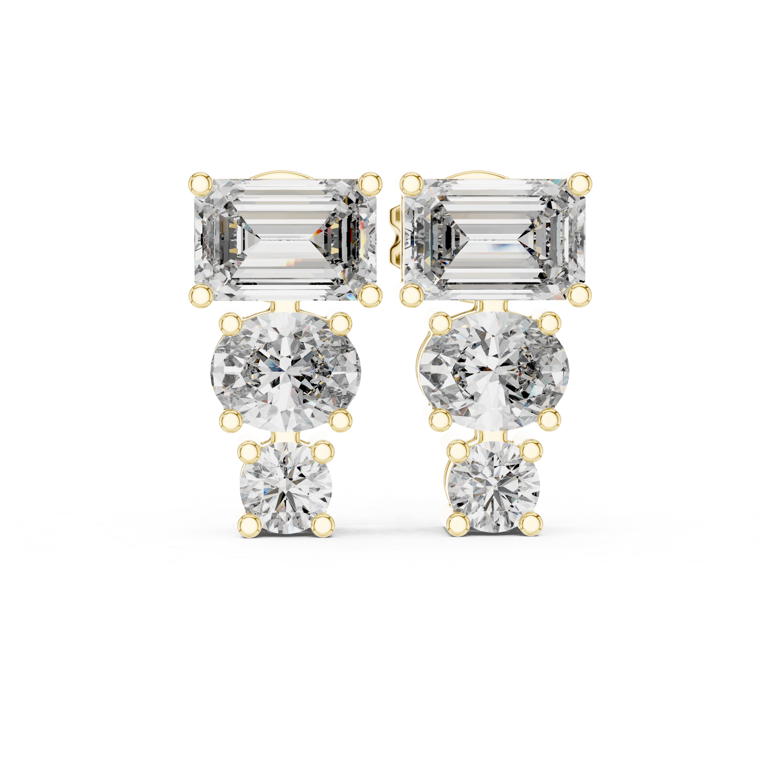 EMRALD OVAL STUDS