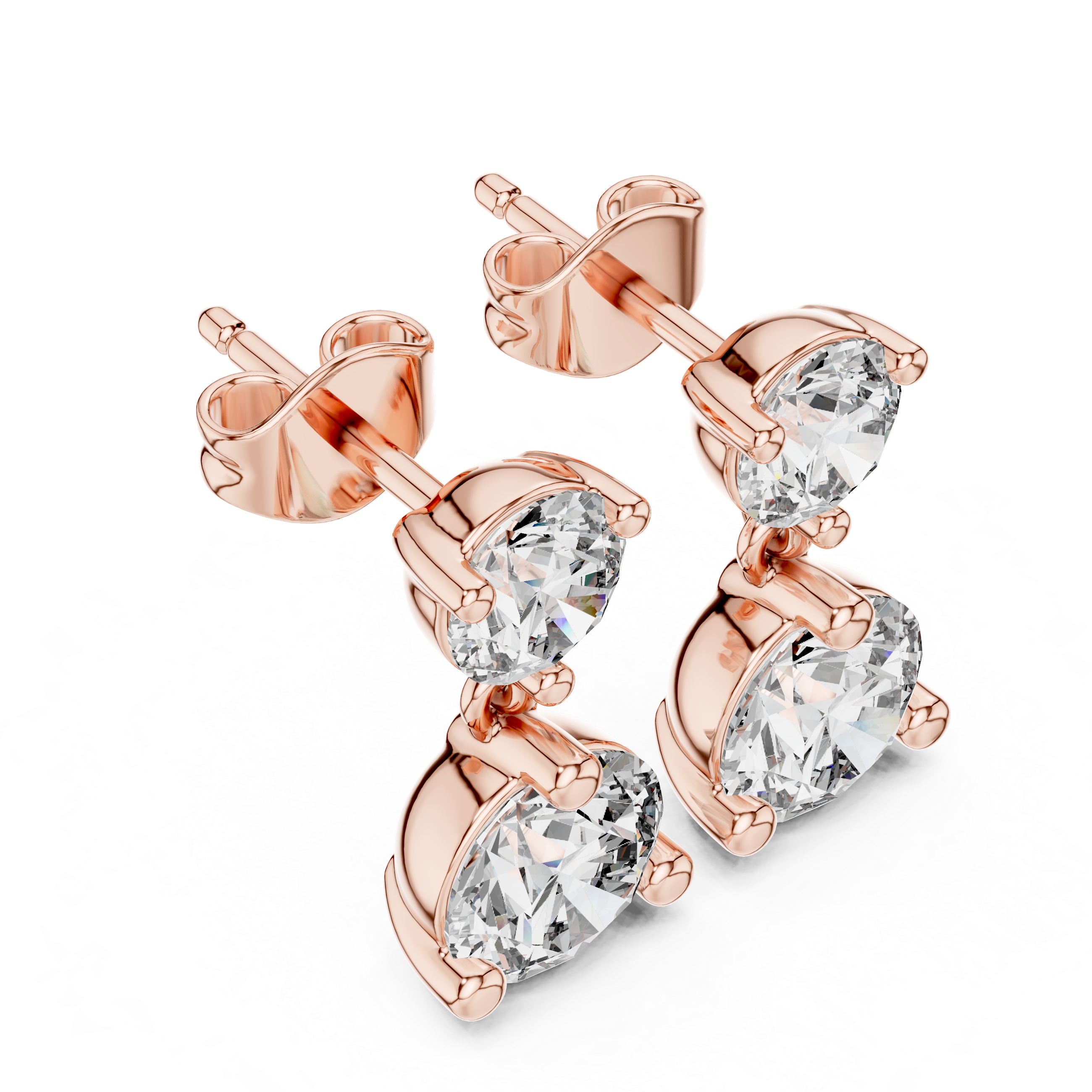 1CT ROUND STUDS