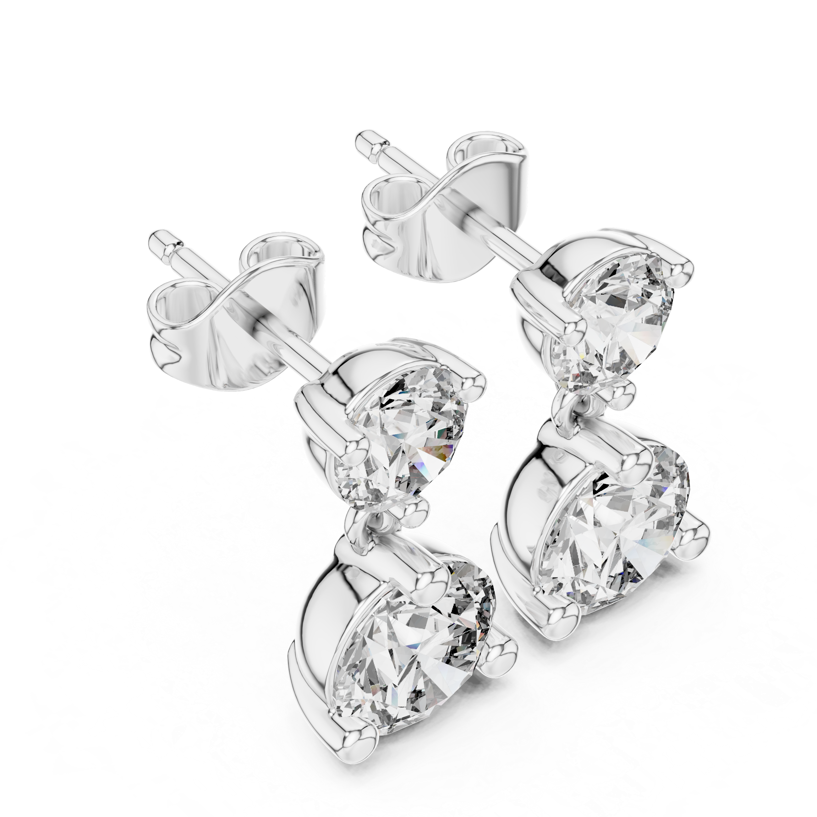 1CT ROUND STUDS