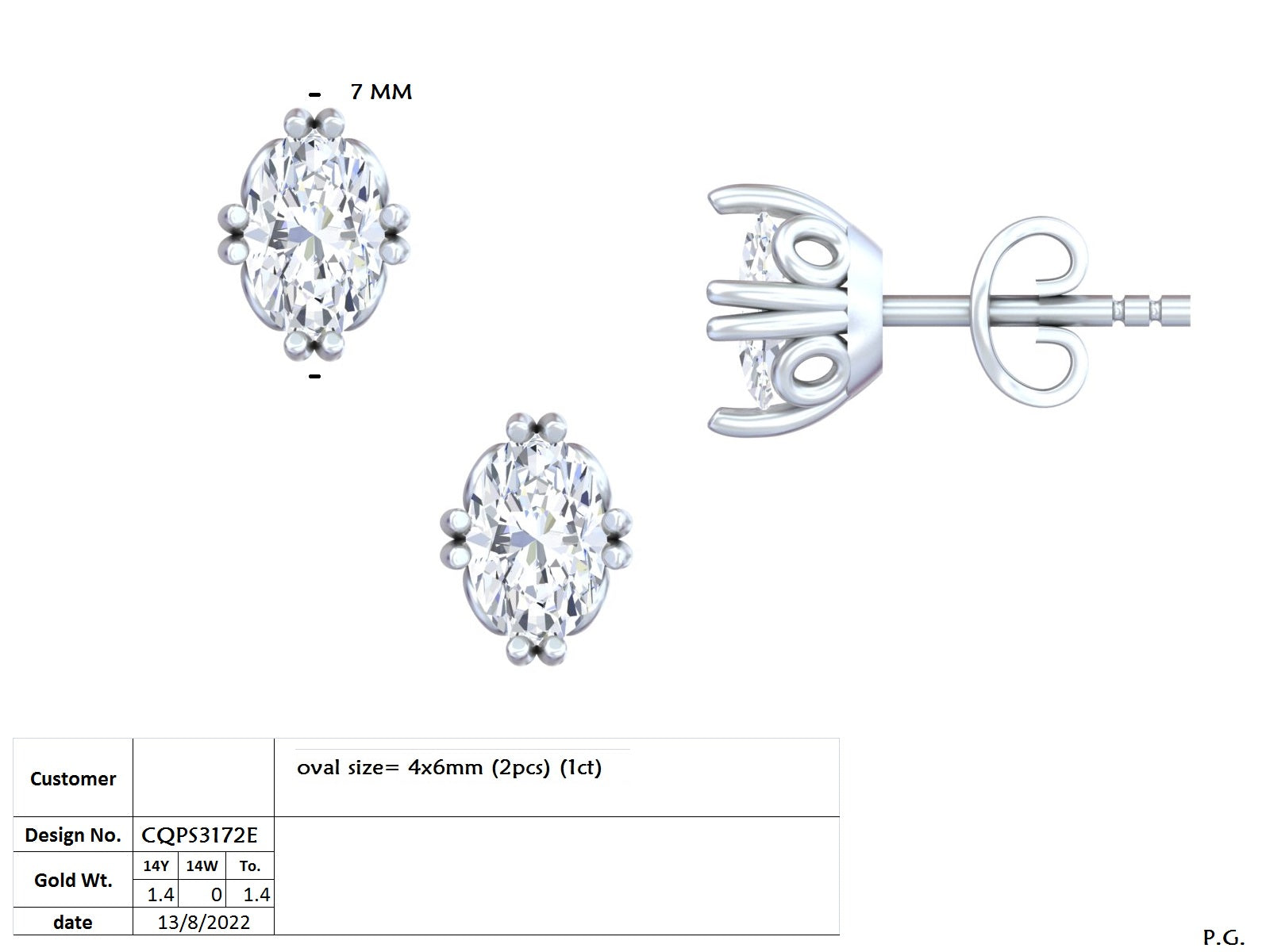 1CT OVAL TOPS