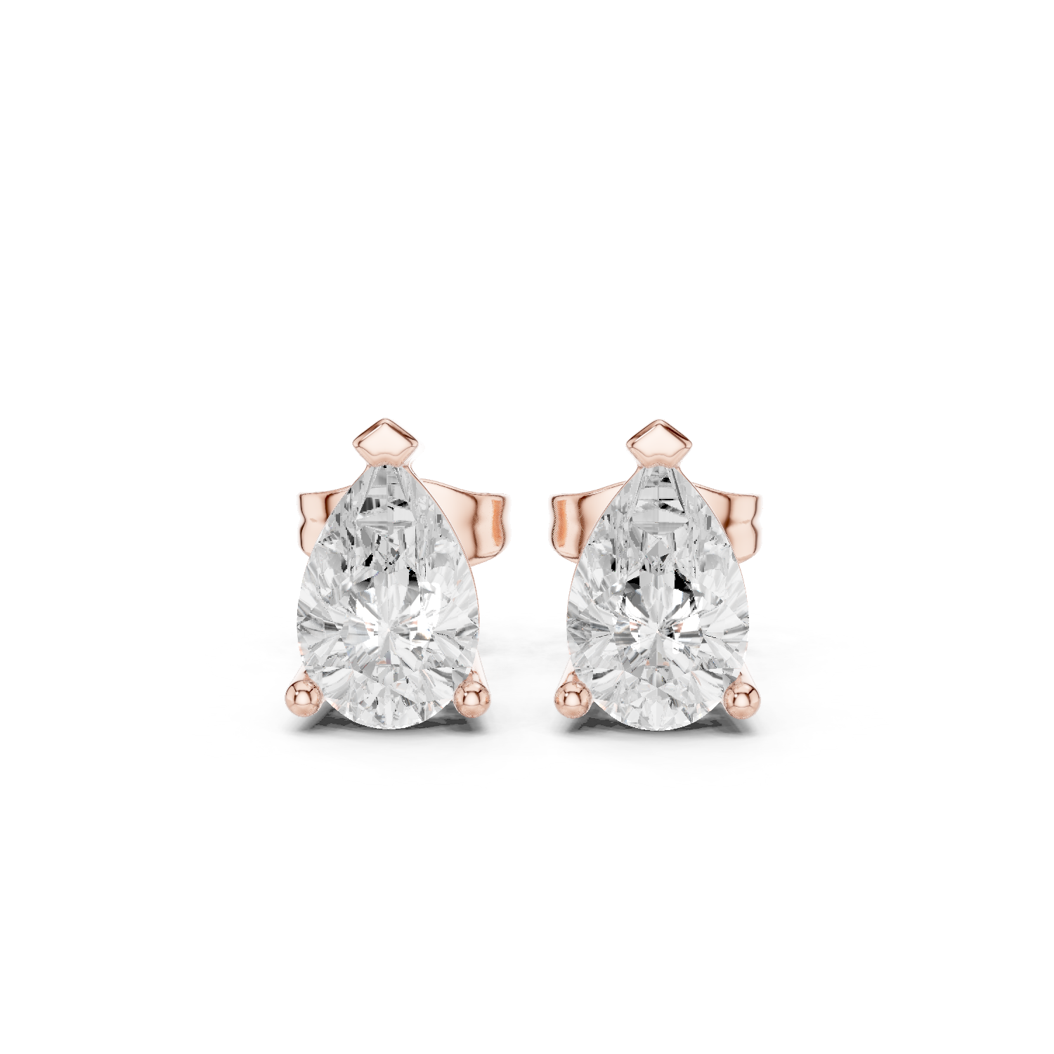 1CT PEAR STUDS
