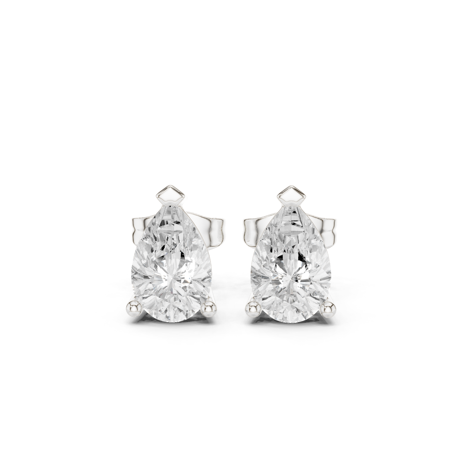 1CT PEAR STUDS