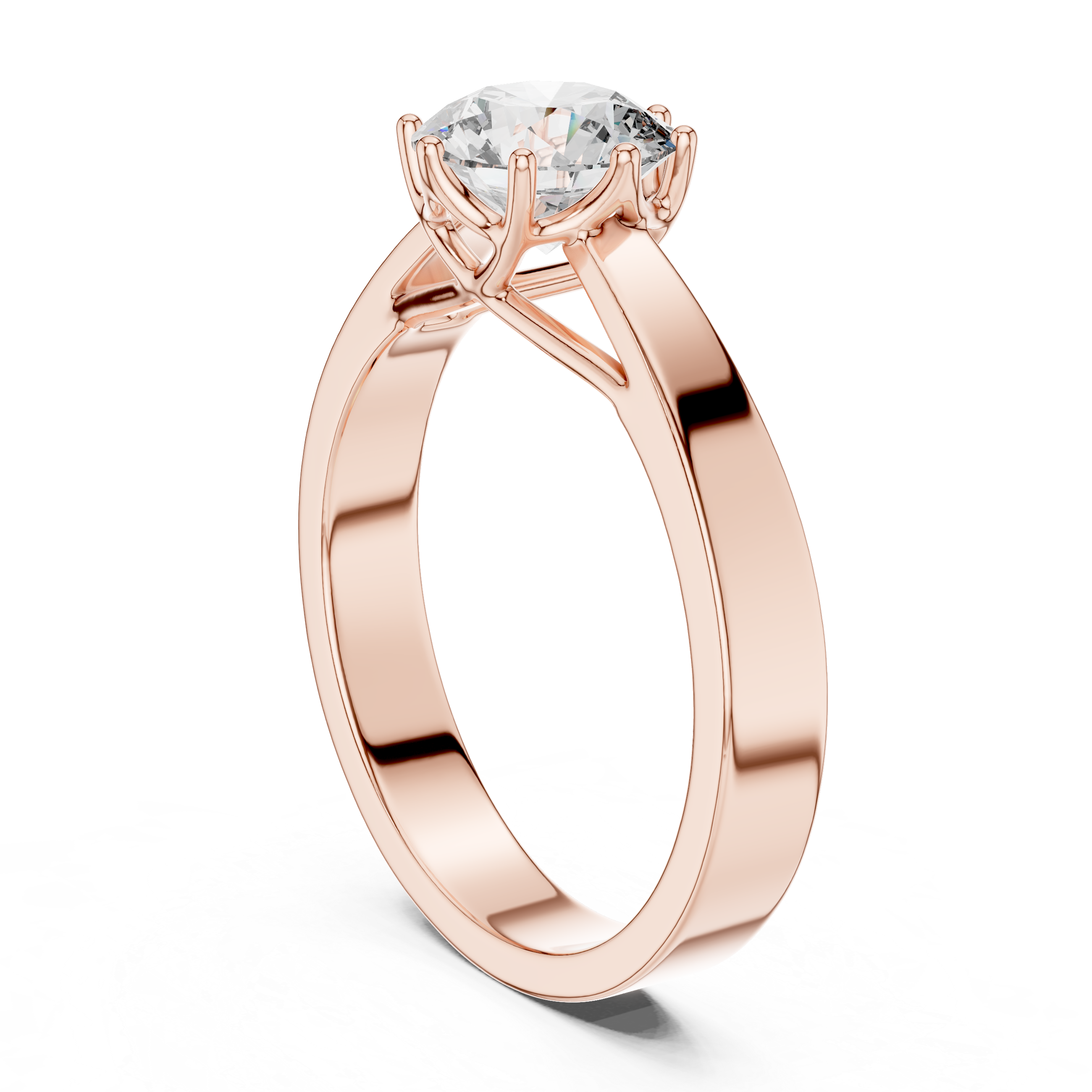 1ct Solitaire Simple Ring Band