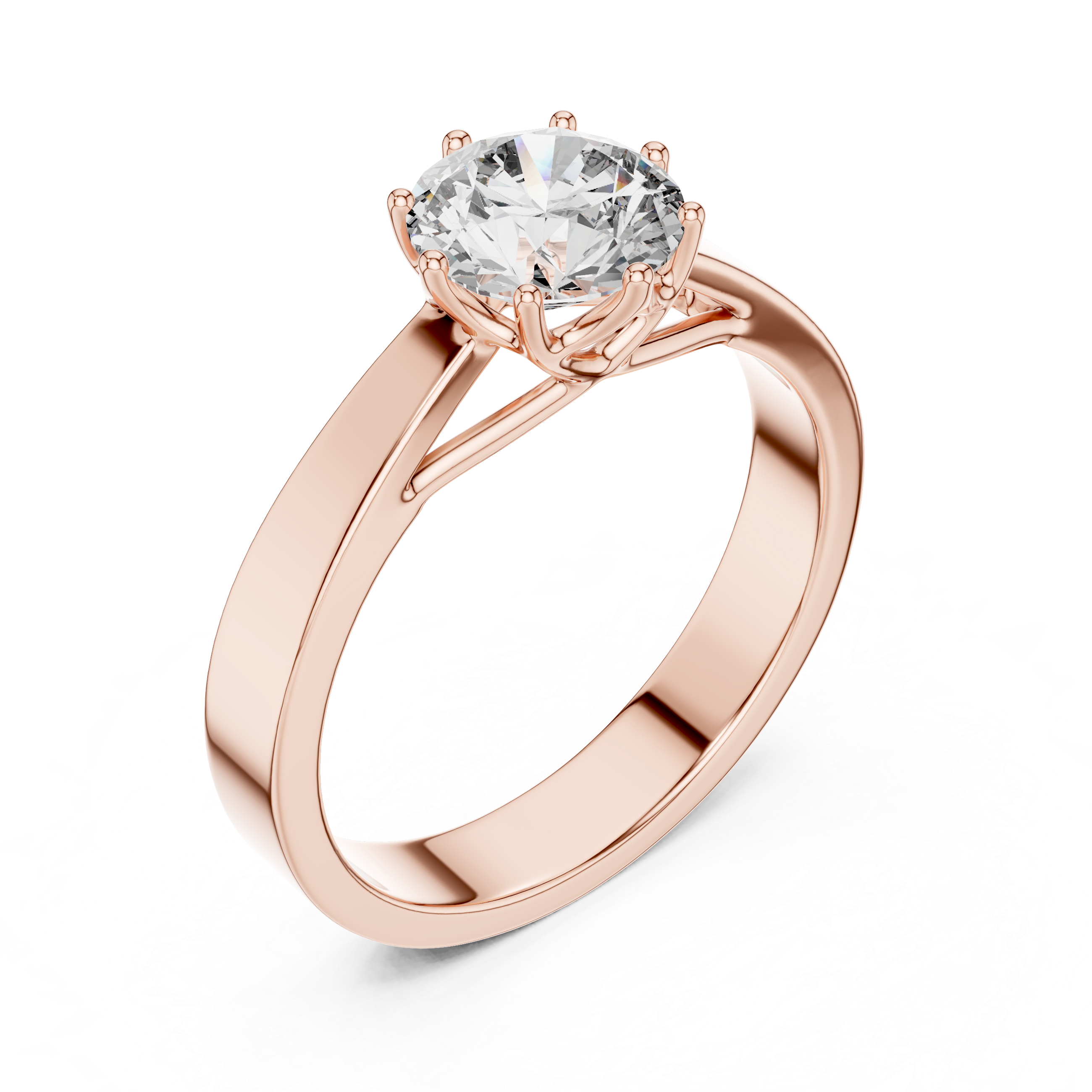 1ct Solitaire Simple Ring Band