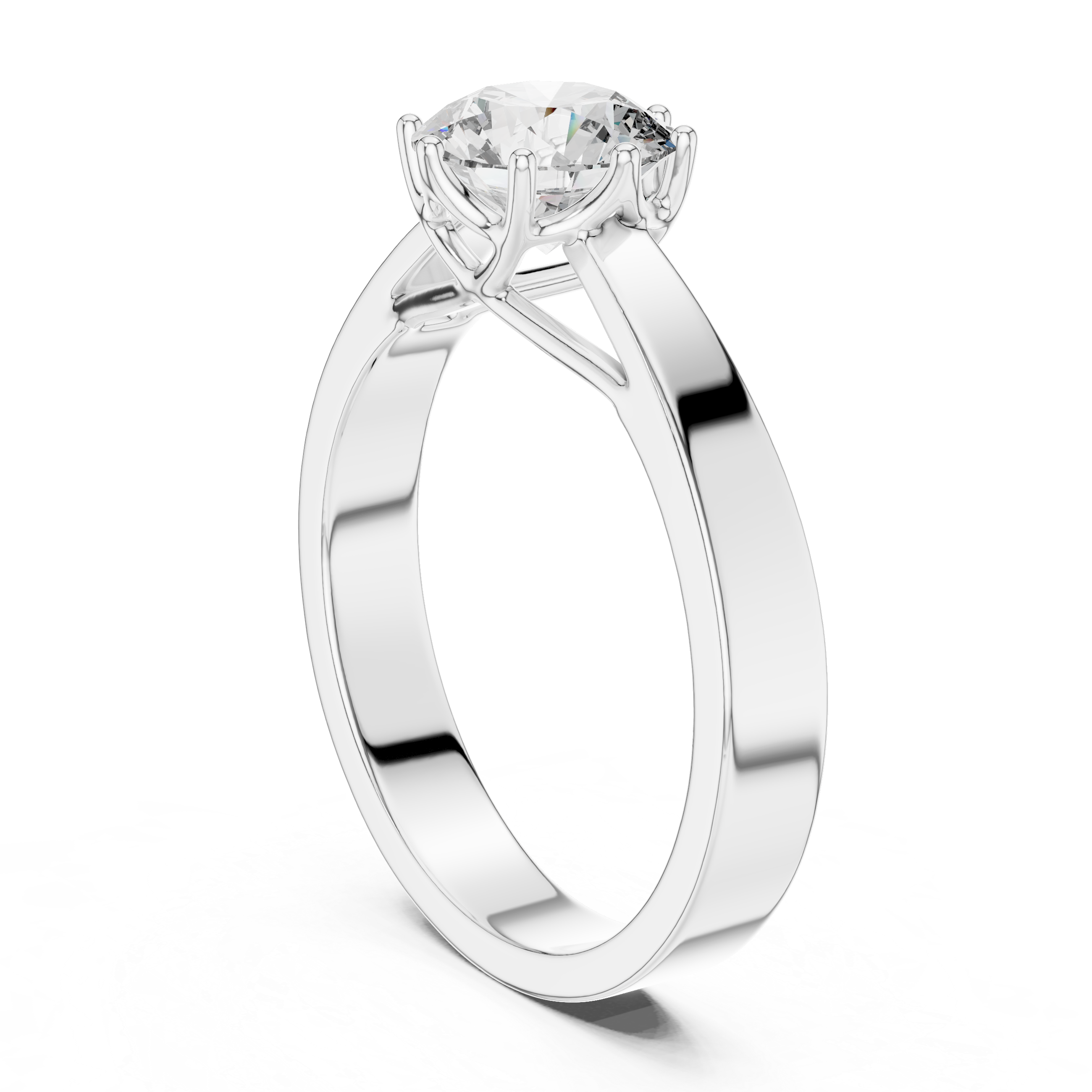 1ct Solitaire Simple Ring Band