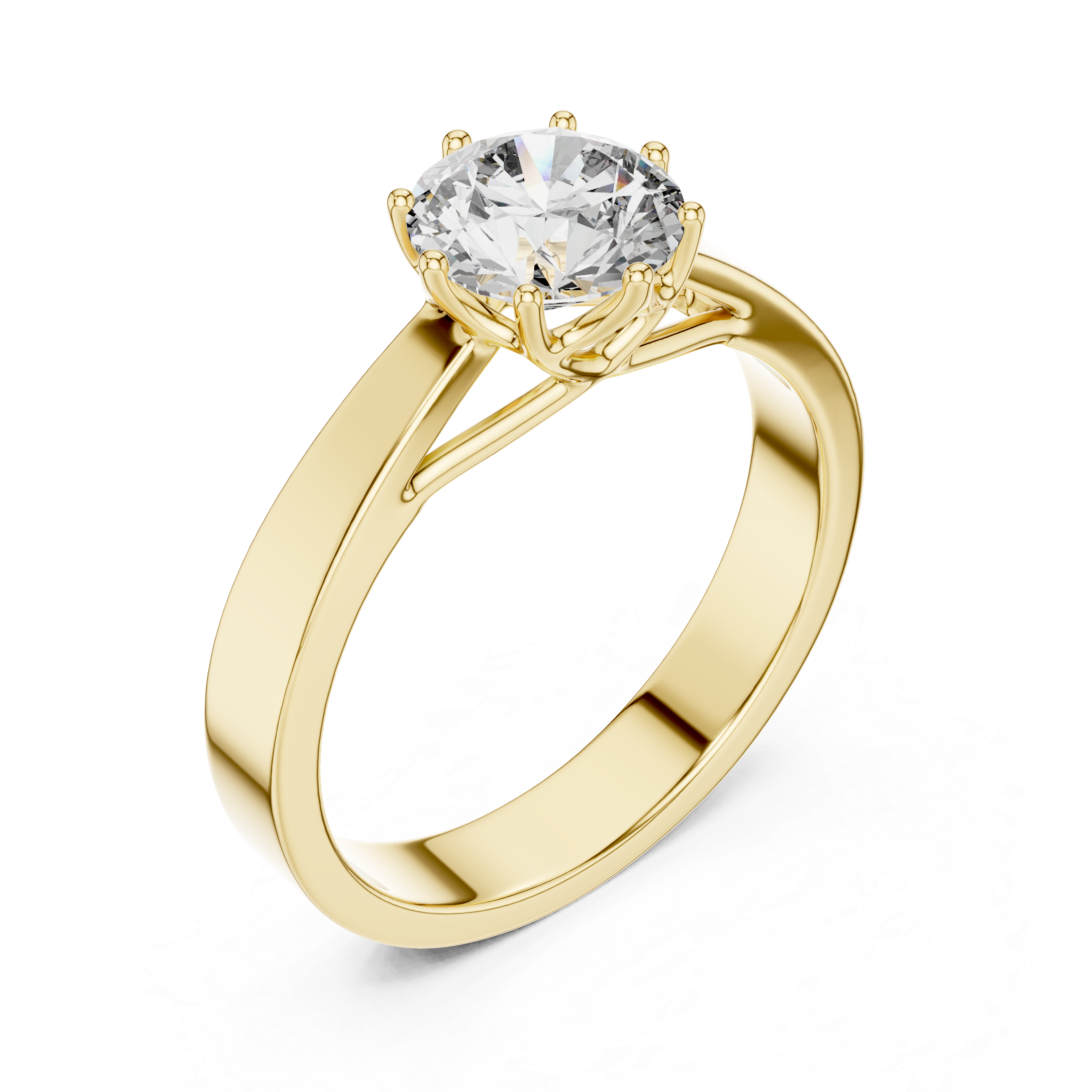 1ct Solitaire Simple Ring Band