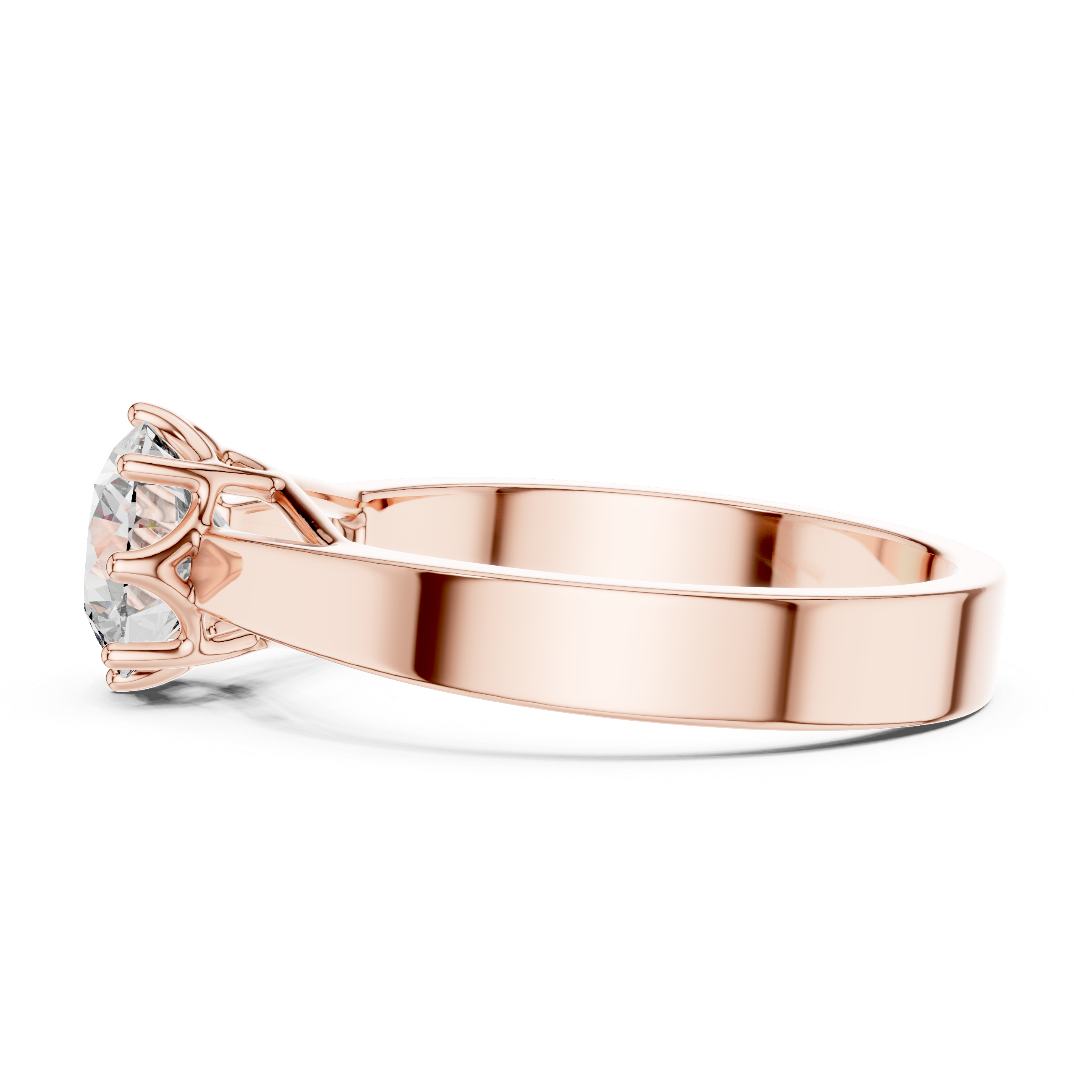 1ct Solitaire Simple Ring Band