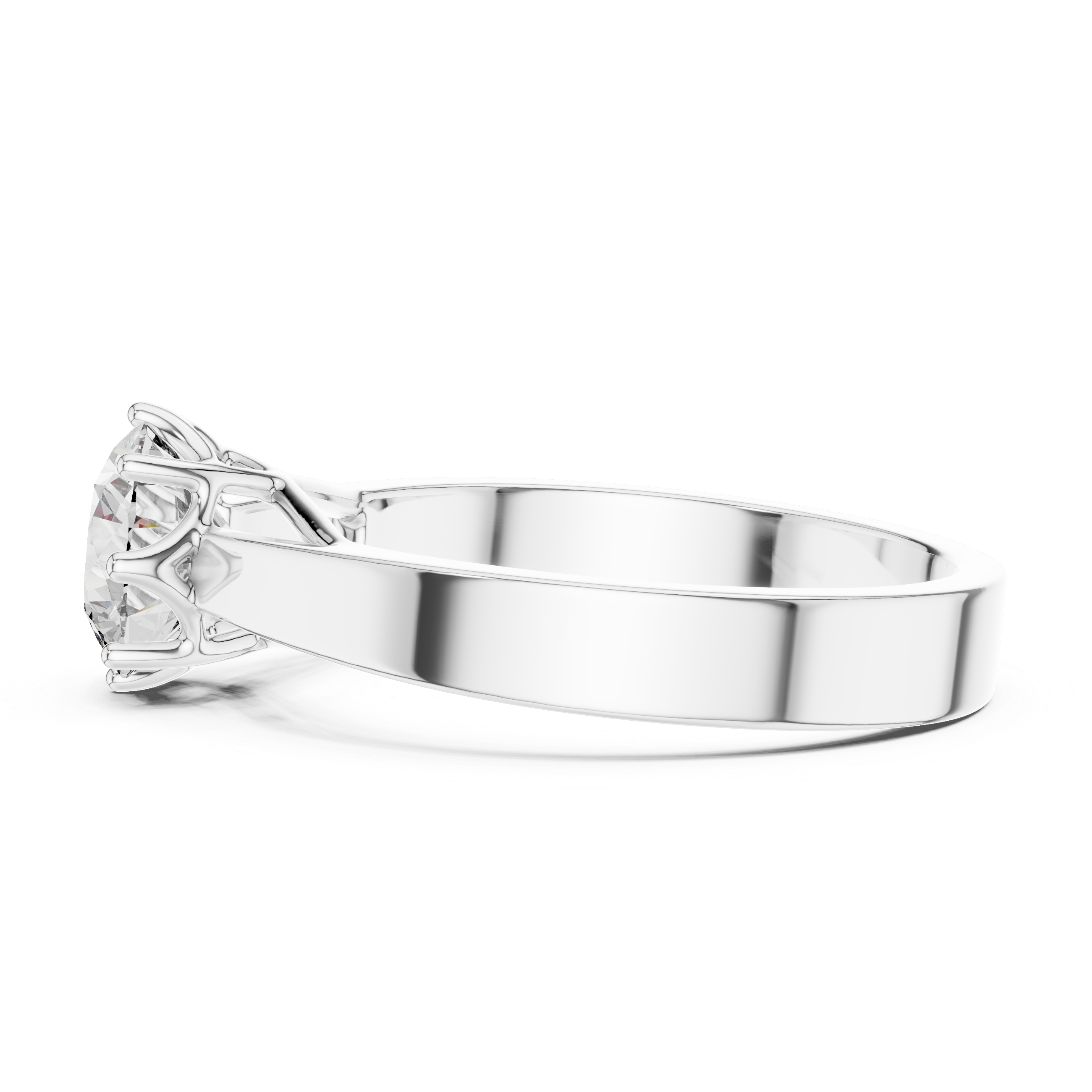 1ct Solitaire Simple Ring Band