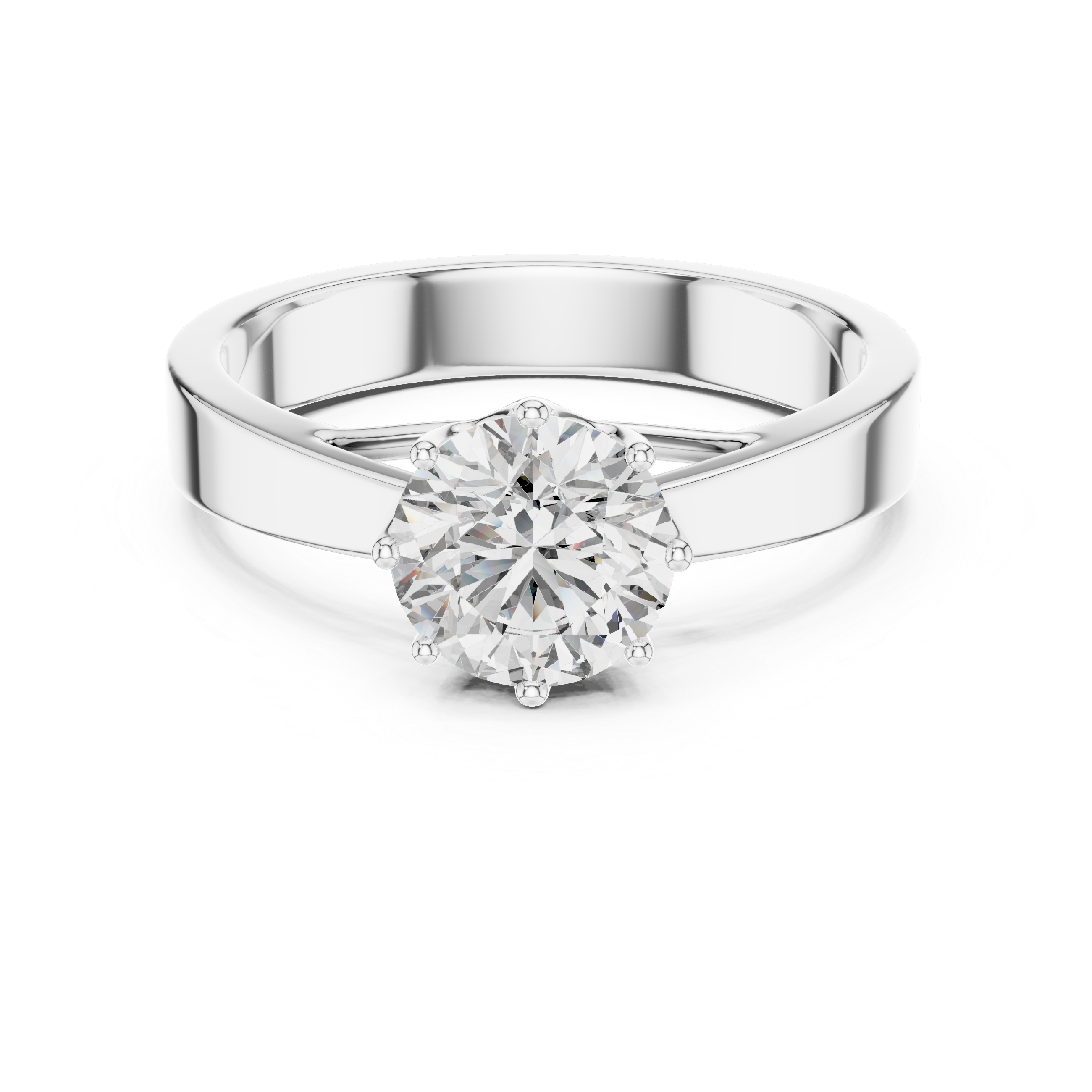 1ct Solitaire Simple Ring Band