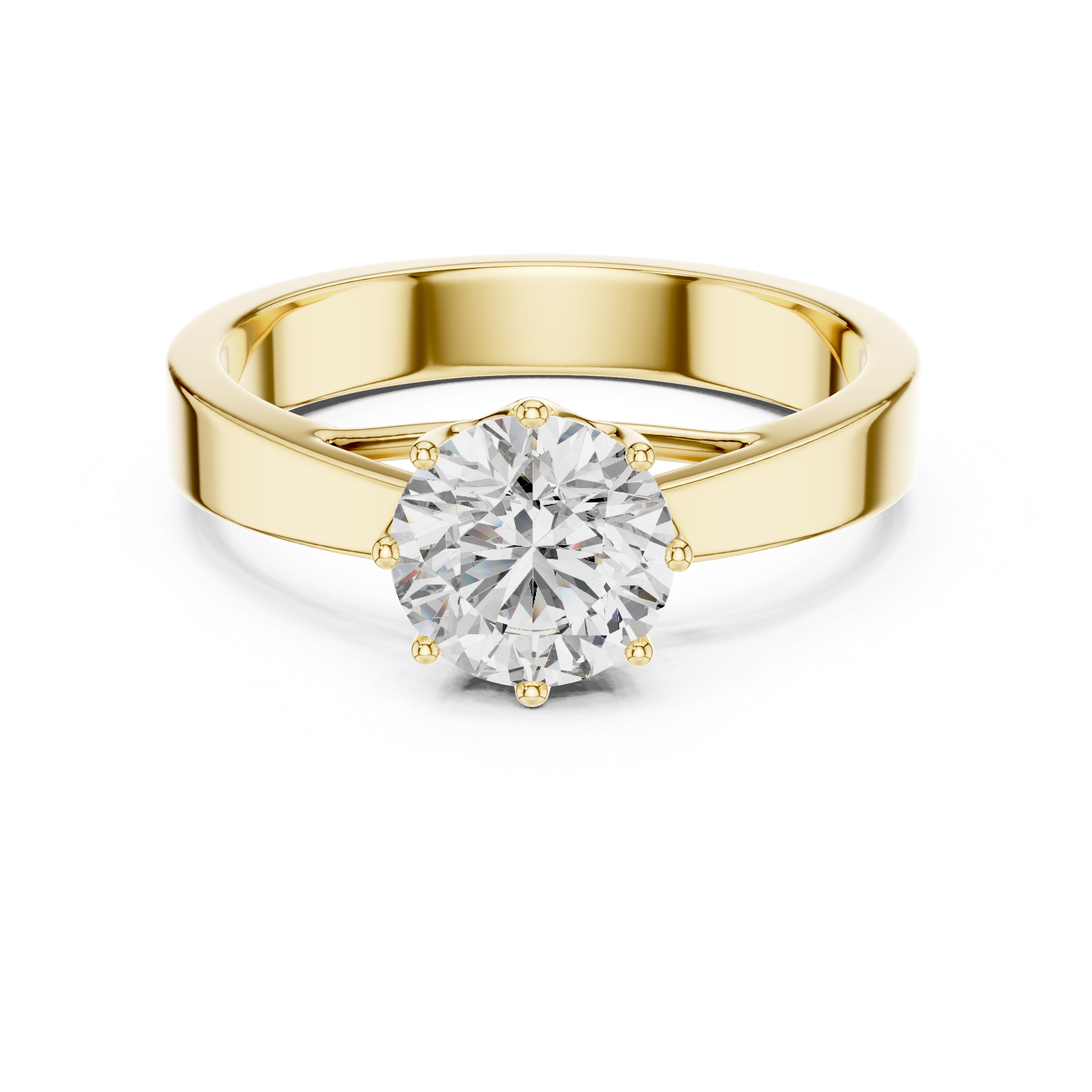 1ct Solitaire Simple Ring Band