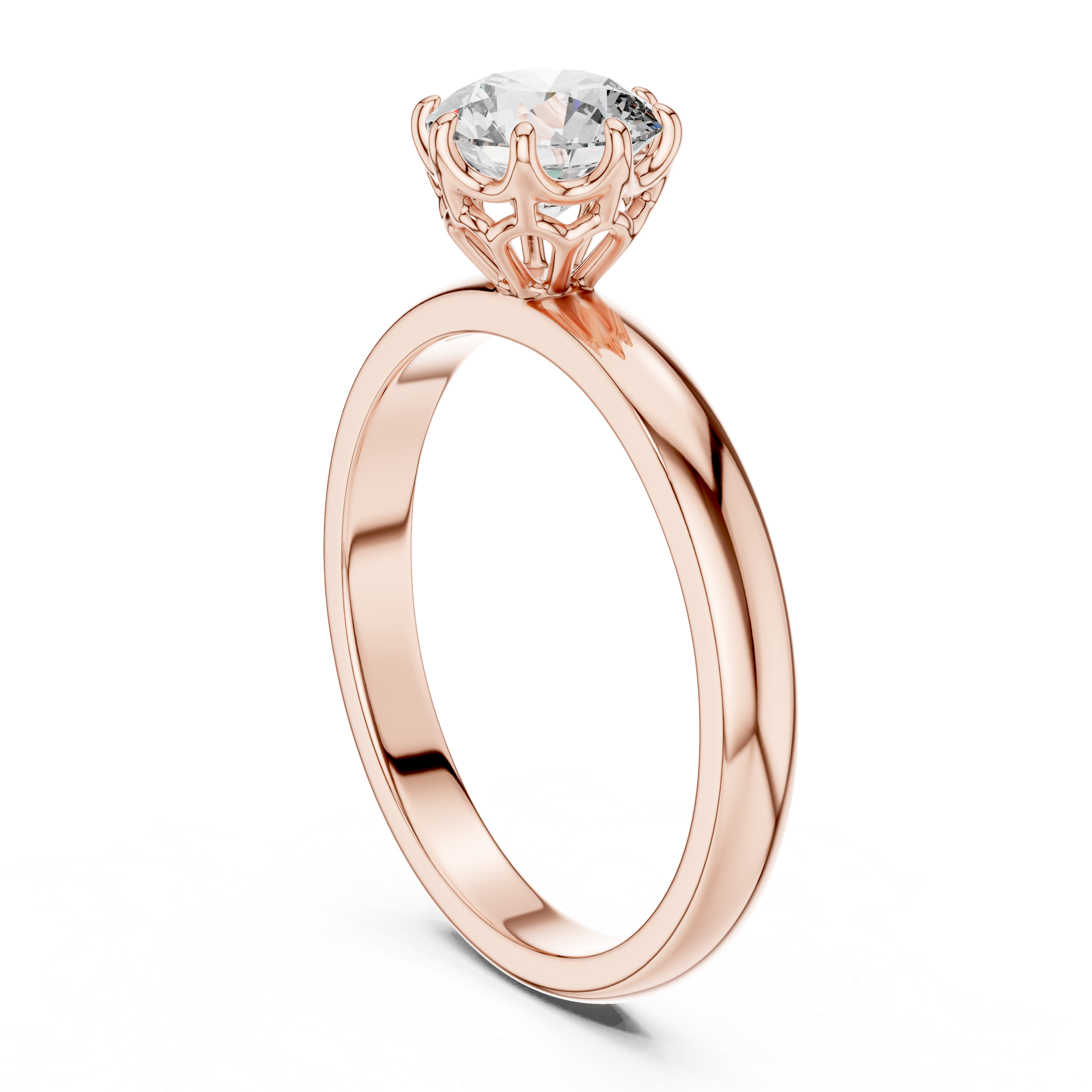 1ct Solitaire Simple Ring Band