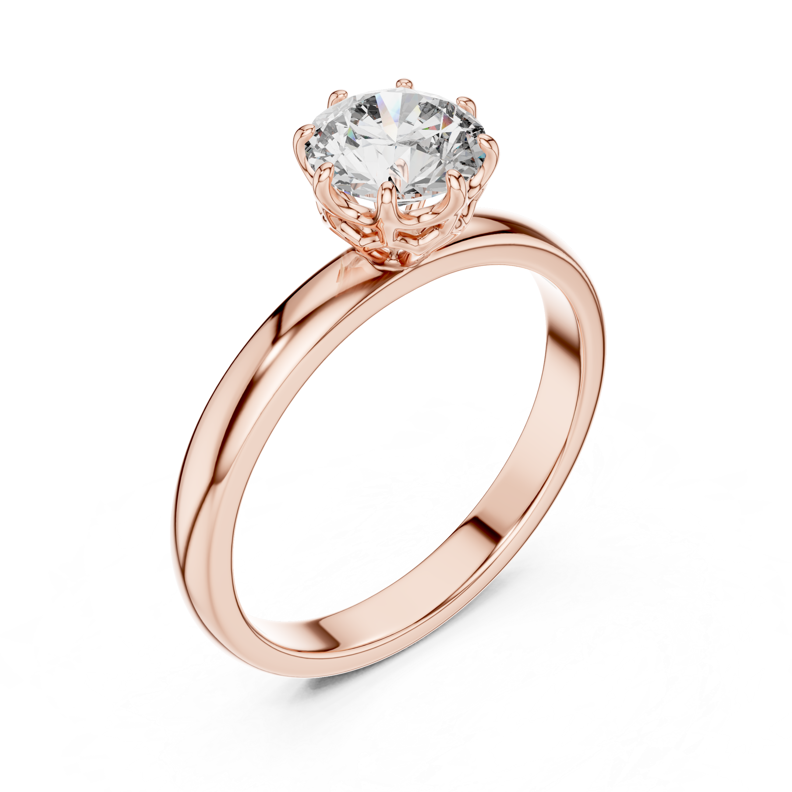 1ct Solitaire Simple Ring Band
