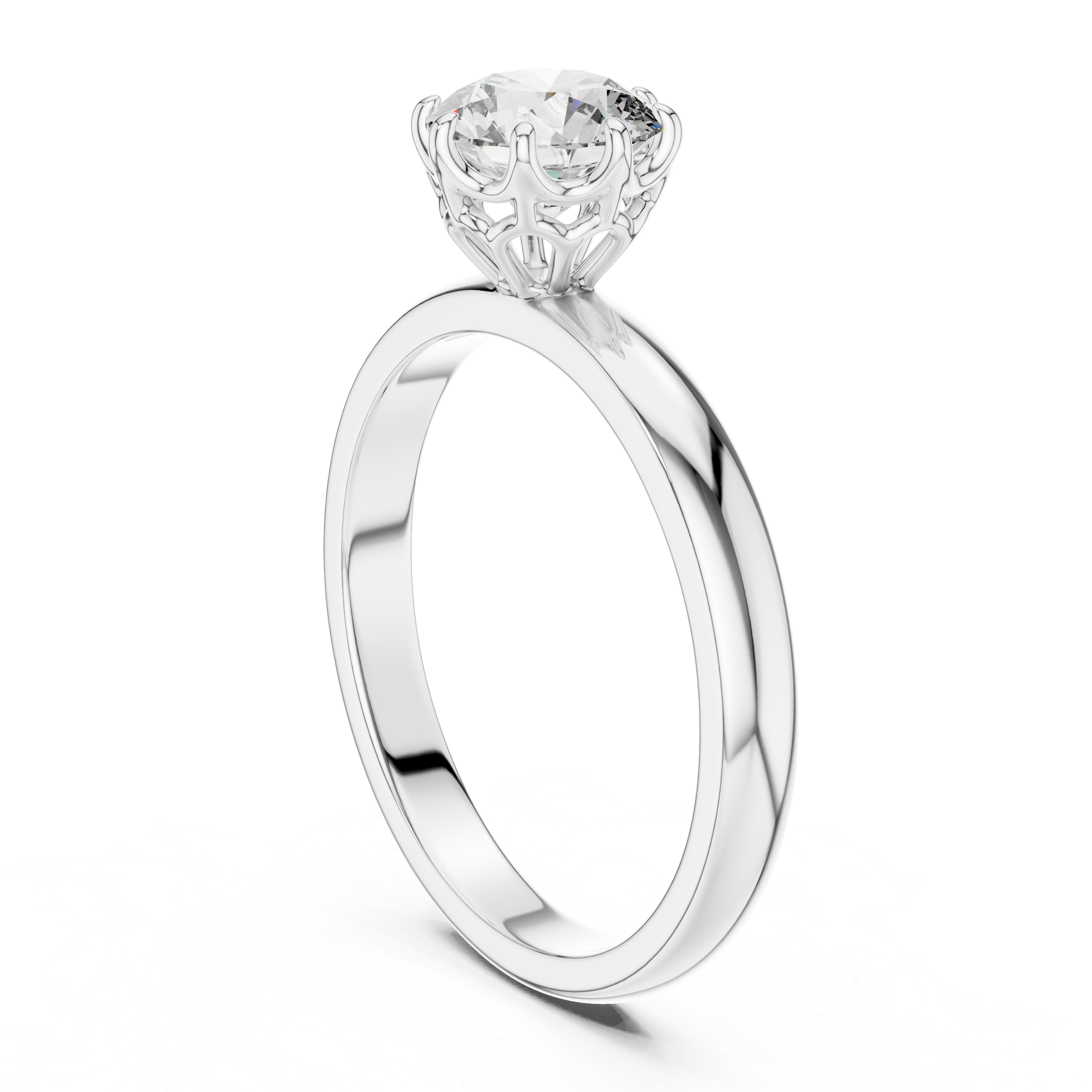 1ct Solitaire Simple Ring Band