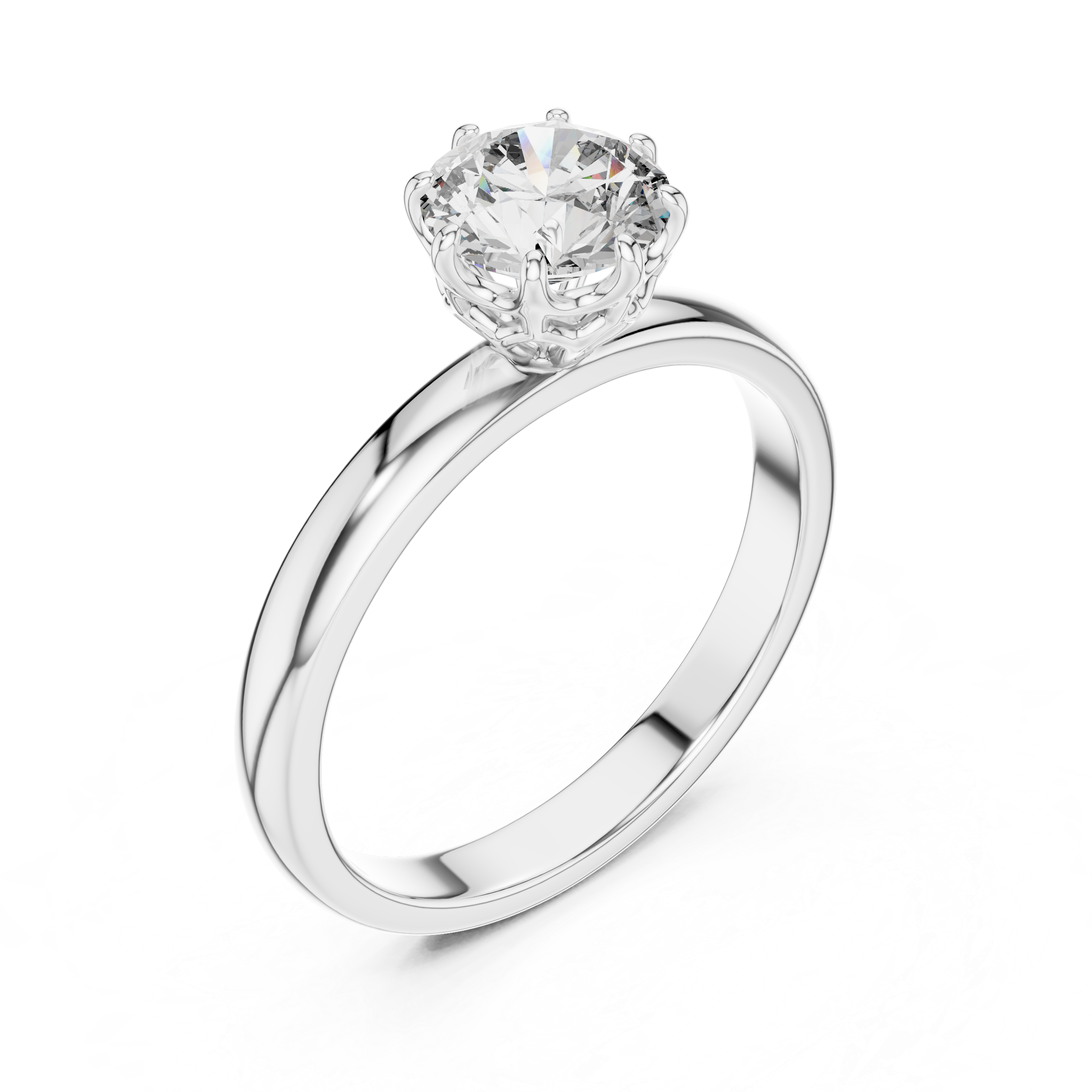 1ct Solitaire Simple Ring Band