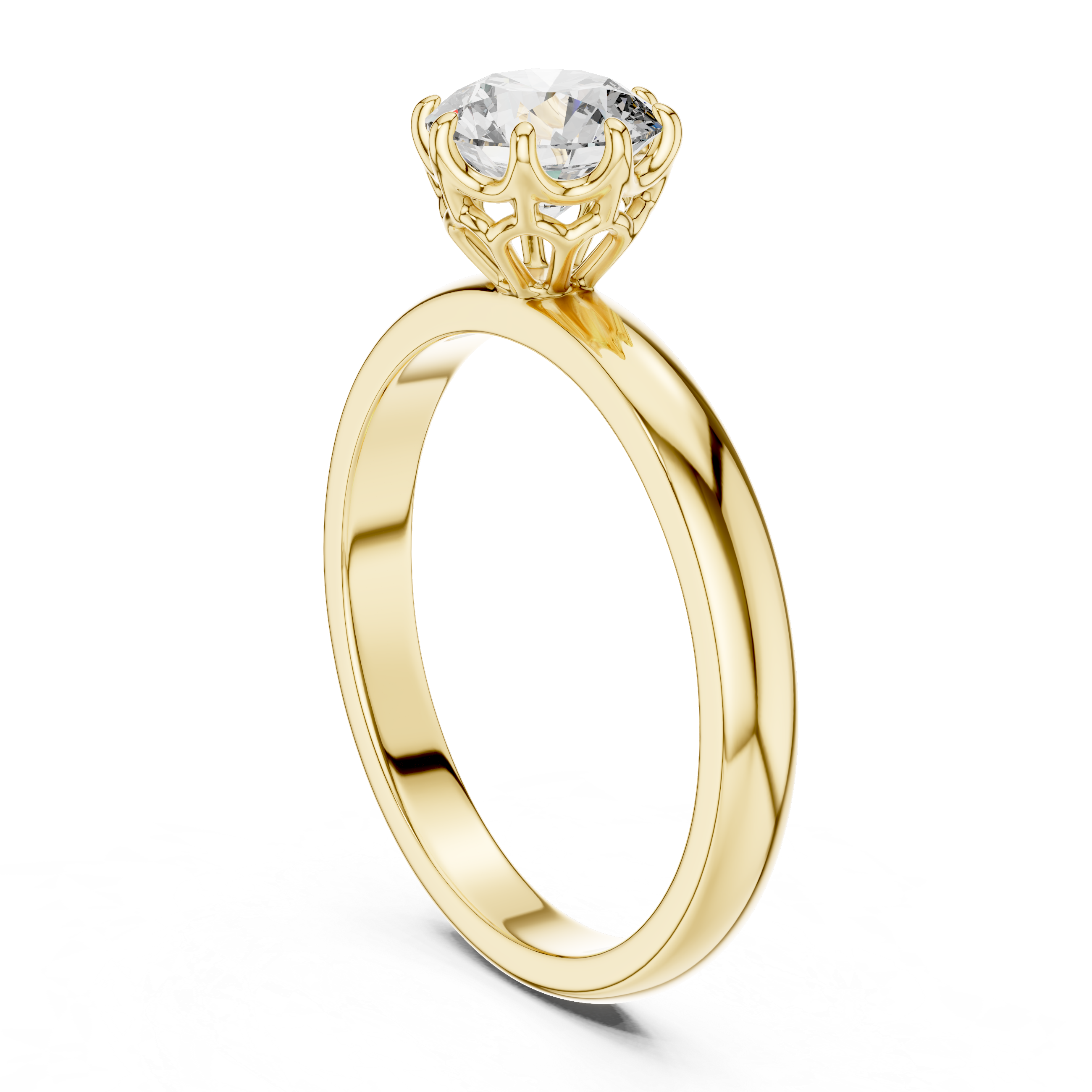 1ct Solitaire Simple Ring Band