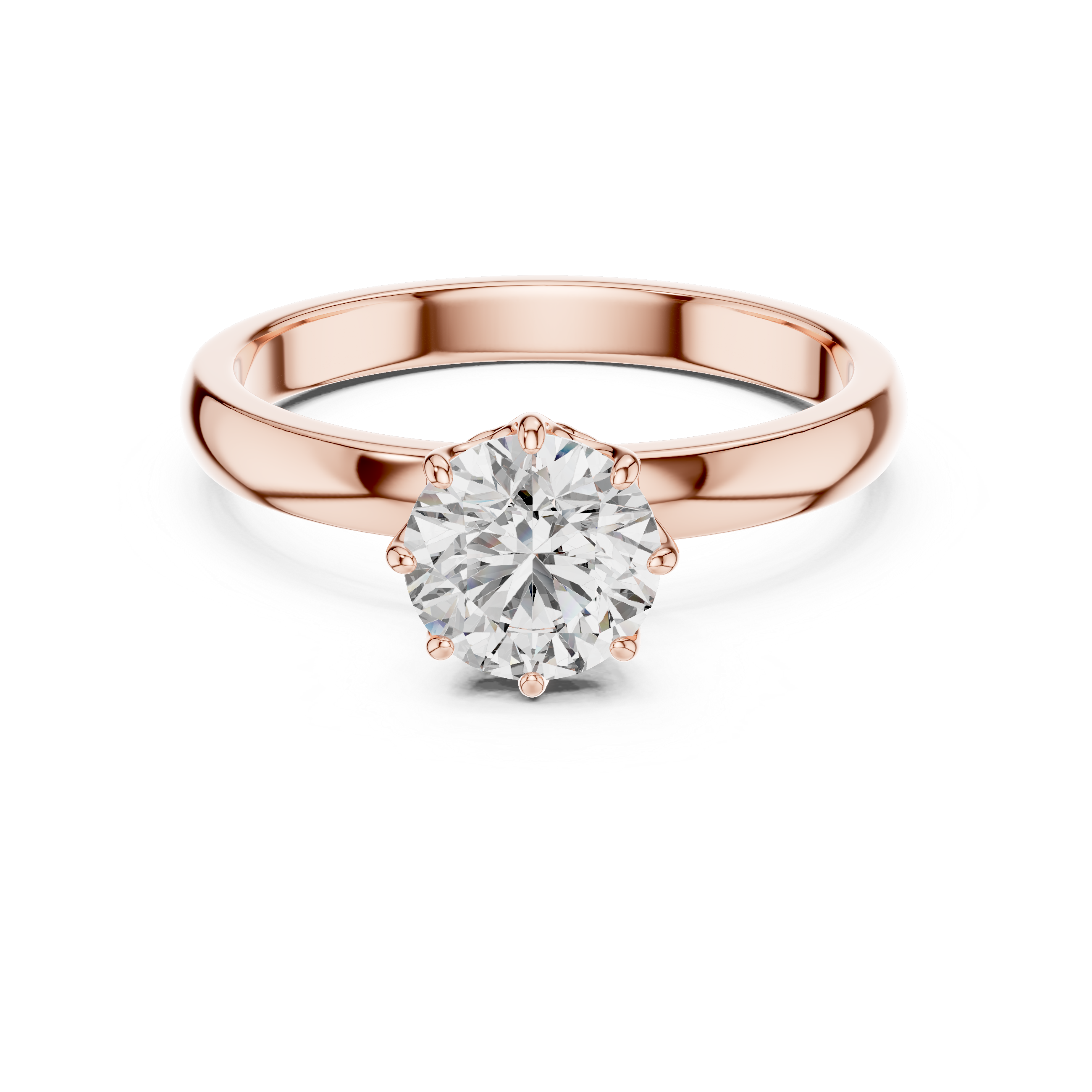 1ct Solitaire Simple Ring Band