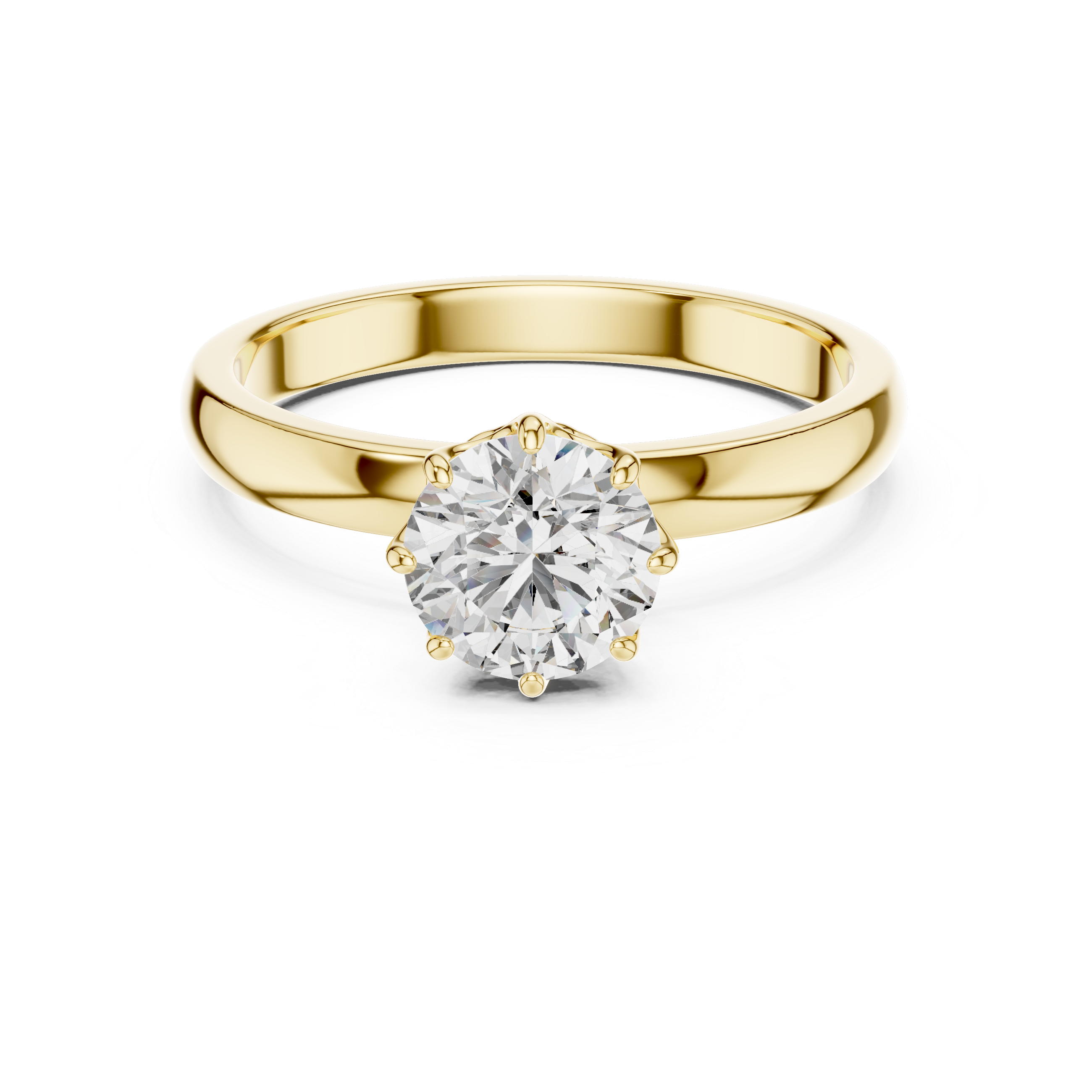 1ct Solitaire Simple Ring Band