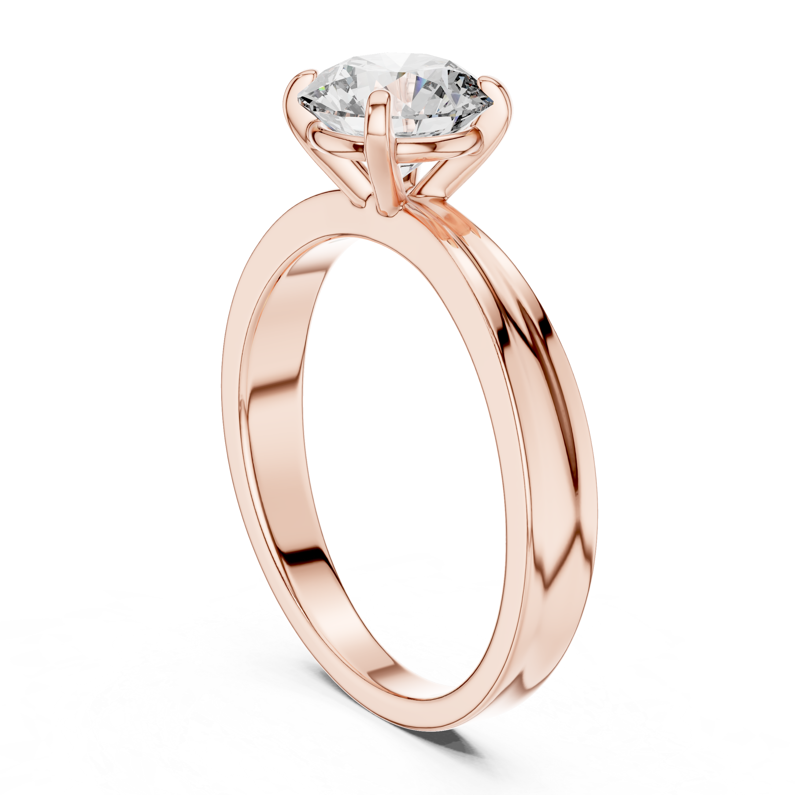 1ct Solitaire Simple Ring Band