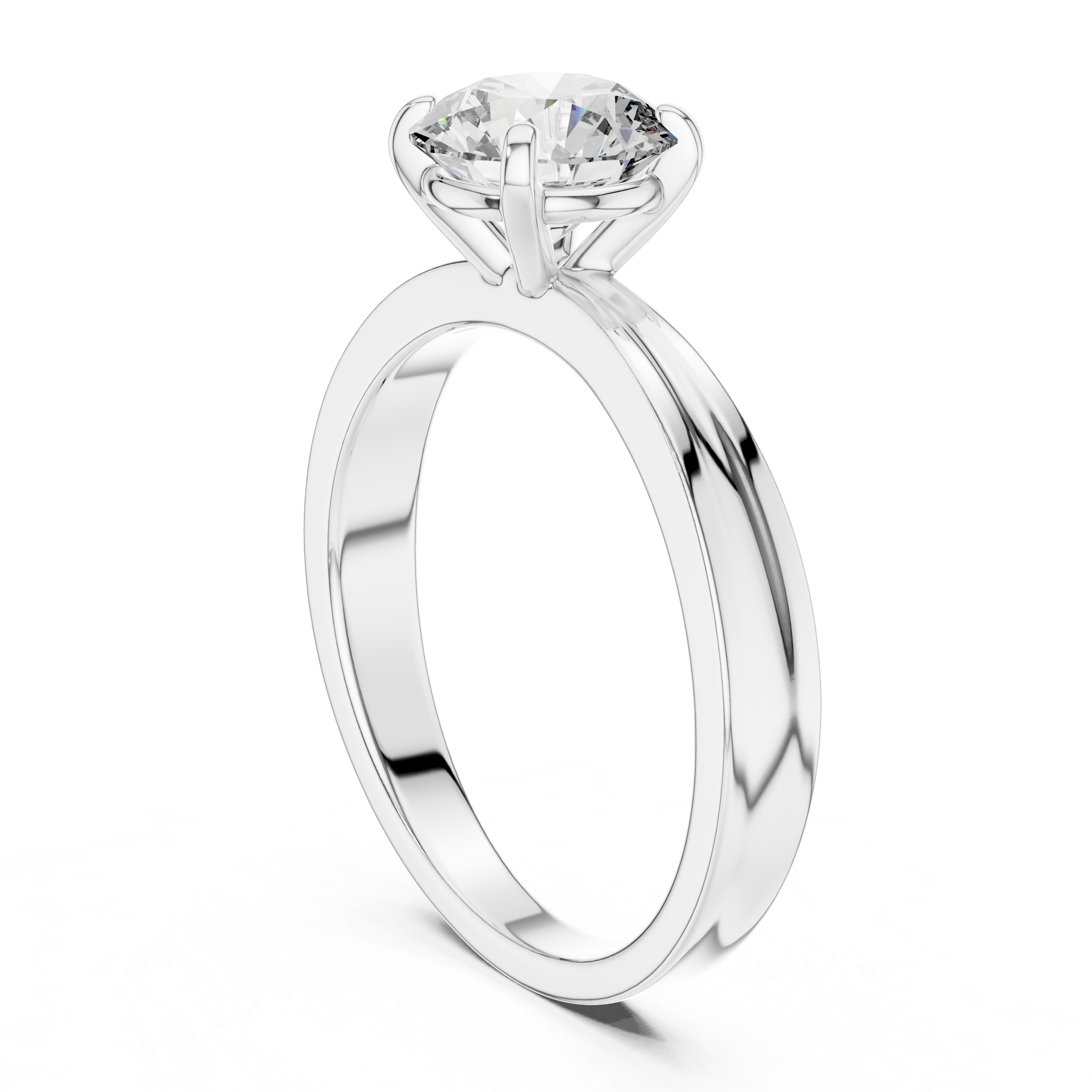 1ct Solitaire Simple Ring Band