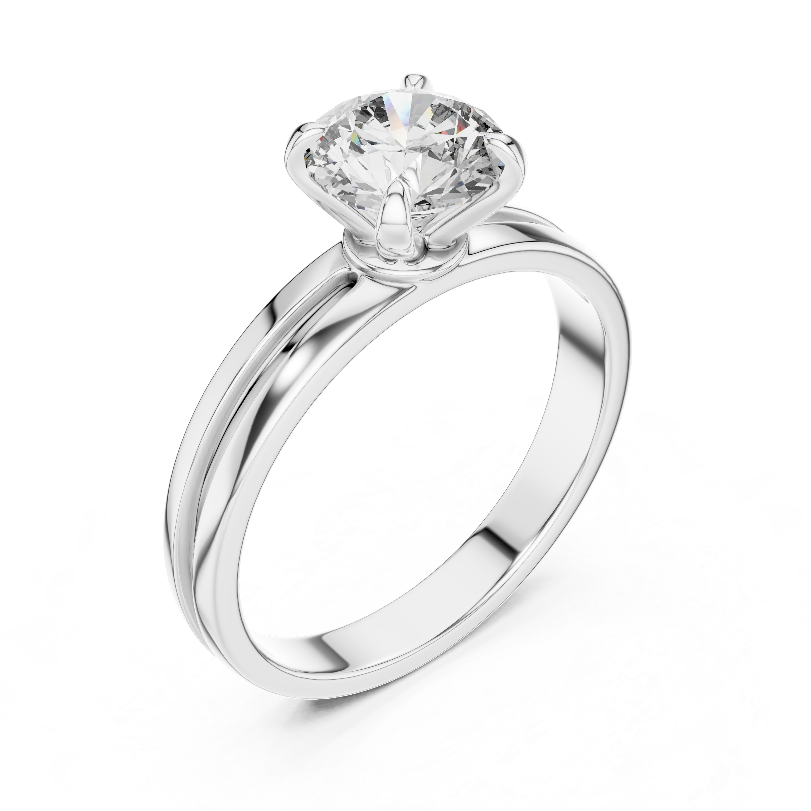 1ct Solitaire Ring Band With Claw Prongs