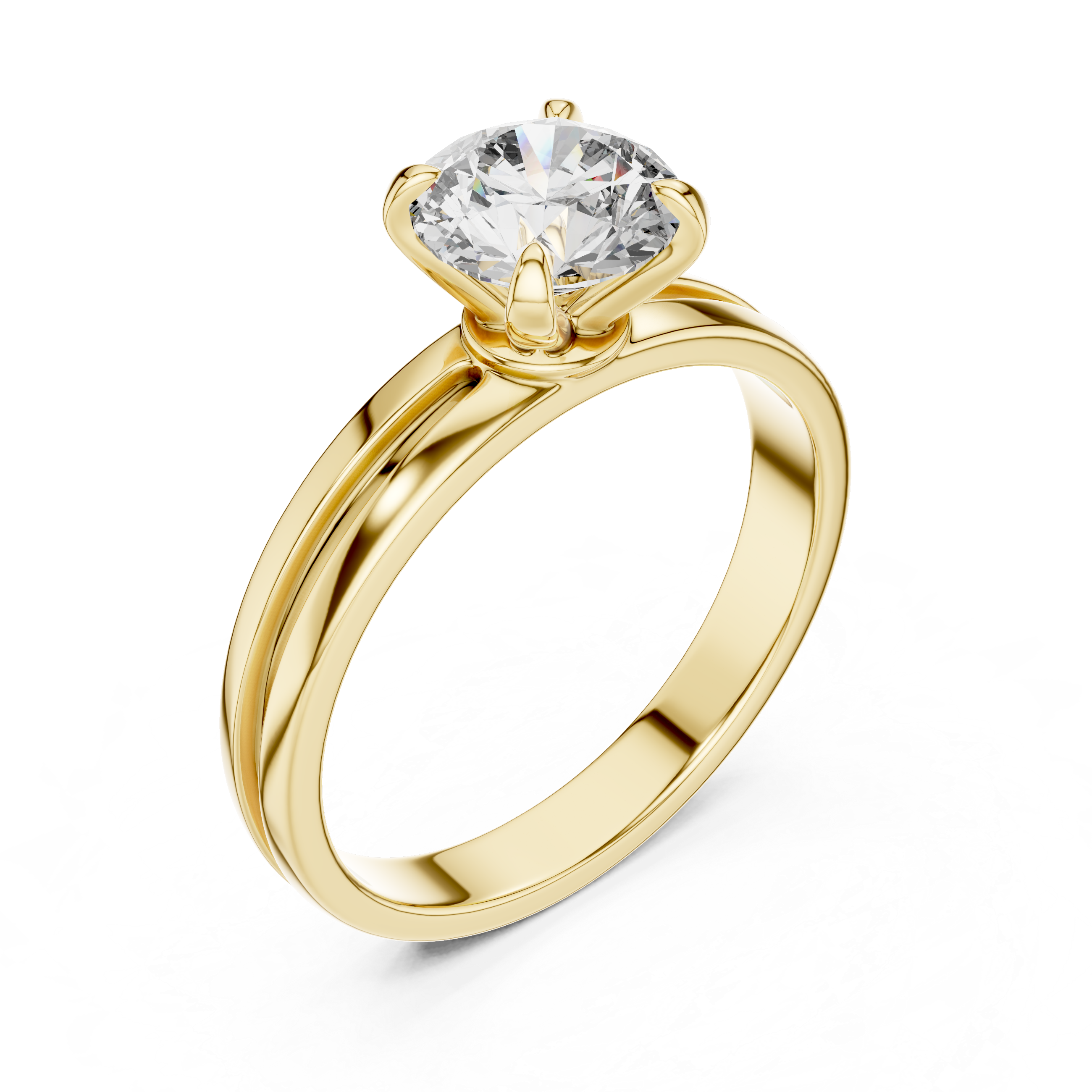 1ct Solitaire Ring Band With Claw Prongs