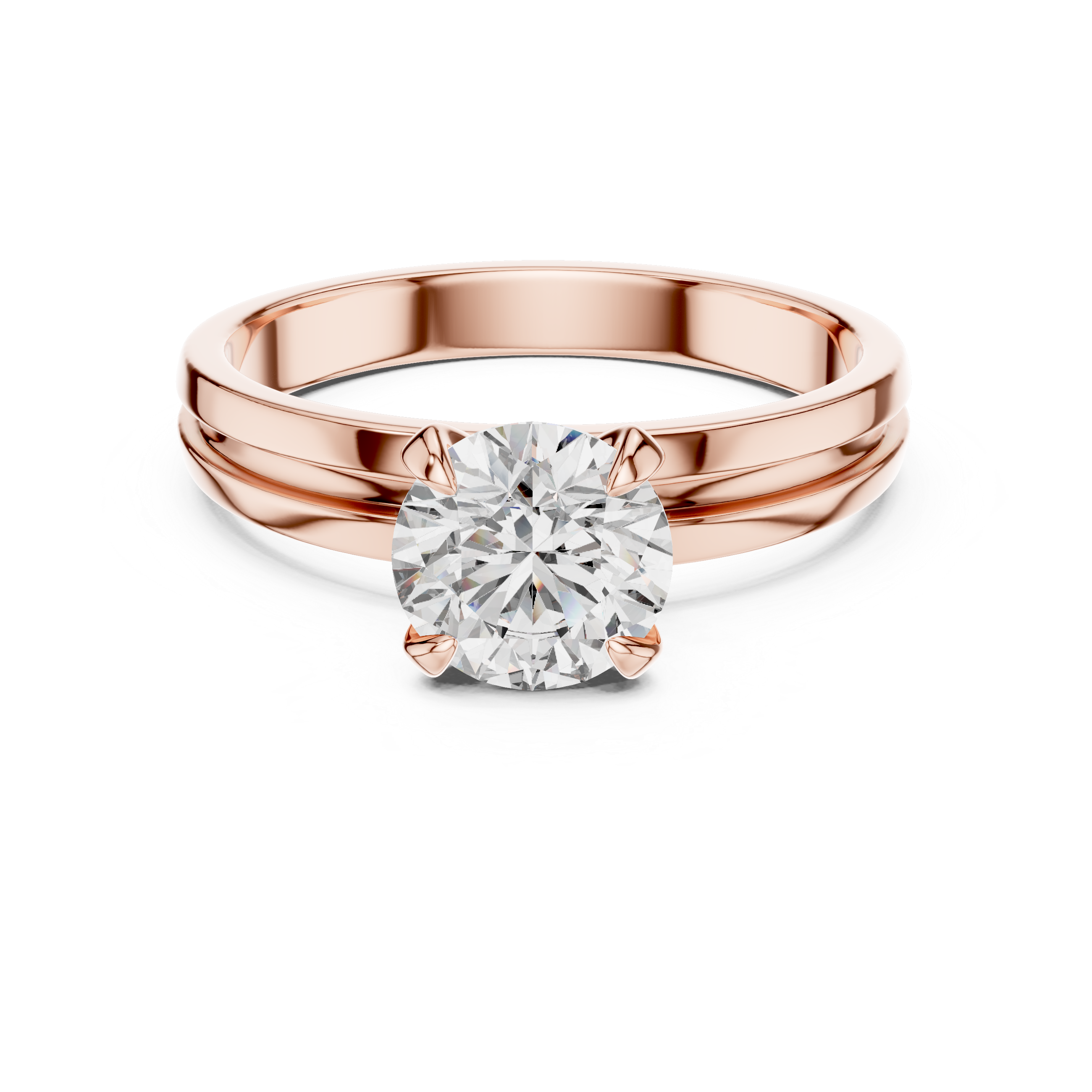 1ct Solitaire Ring Band With Claw Prongs