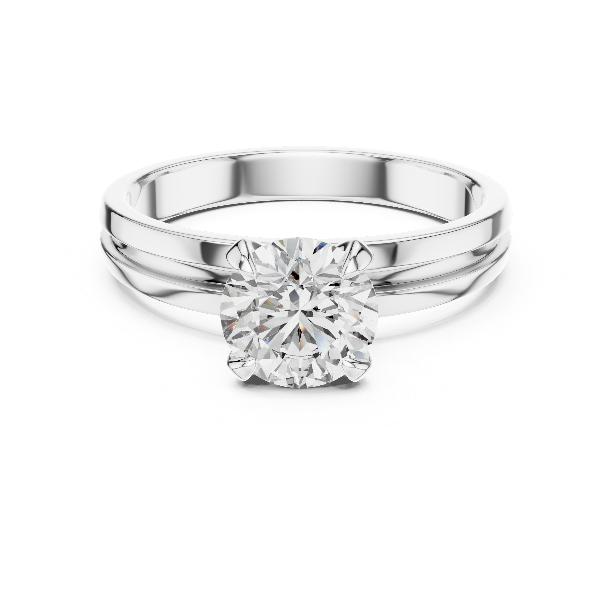 1ct Solitaire Ring Band With Claw Prongs