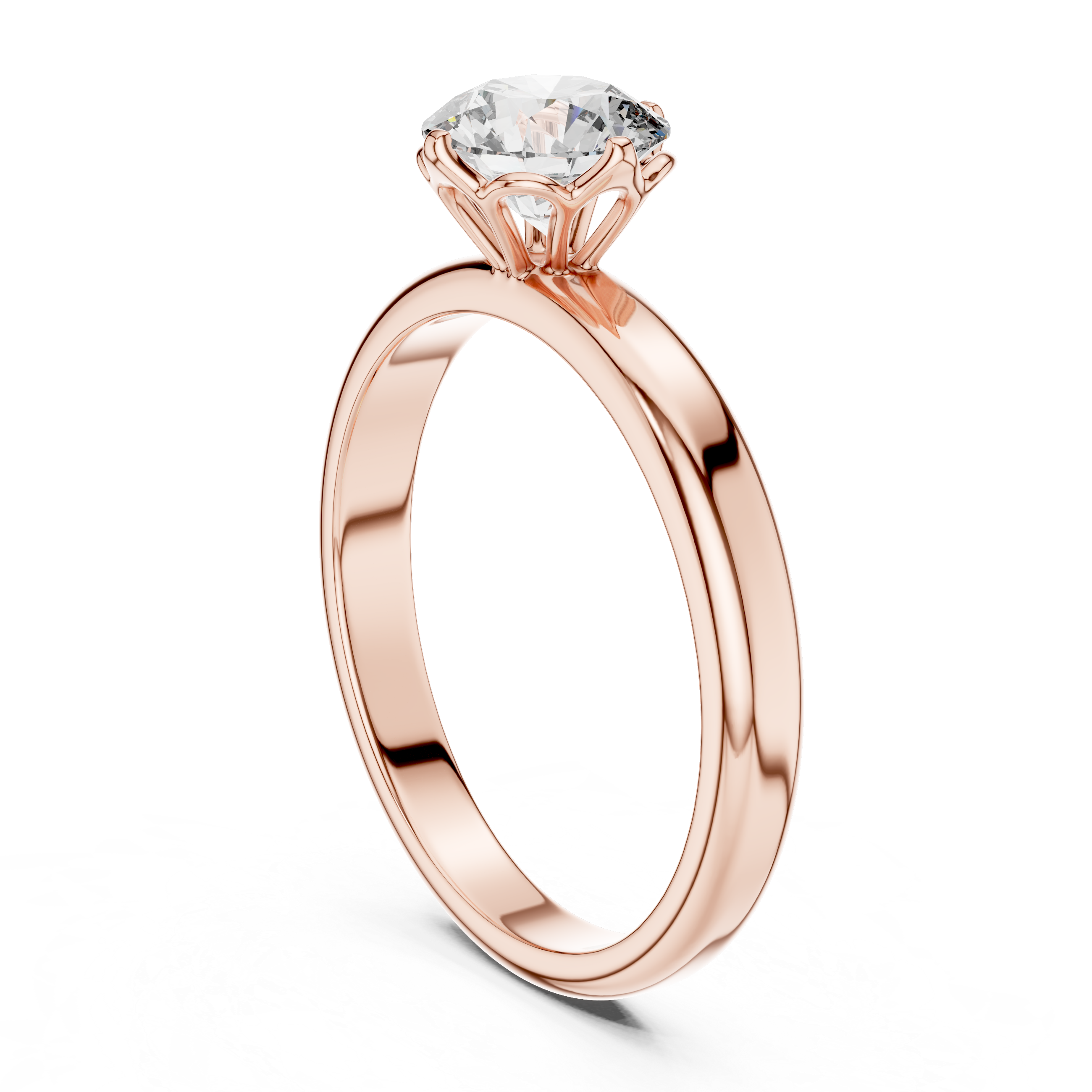 1ct Solitaire Simple Ring Band