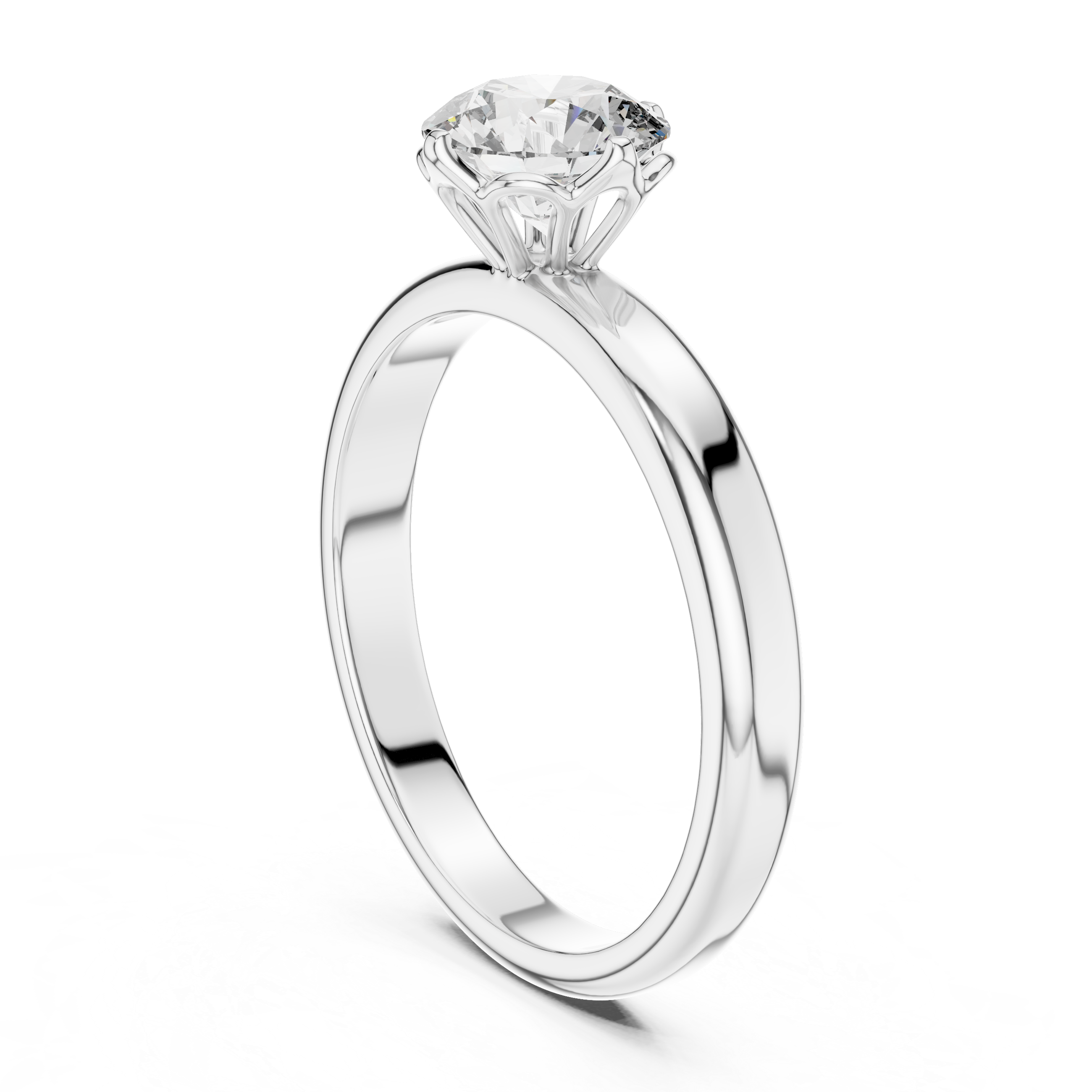 1ct Solitaire Simple Ring Band