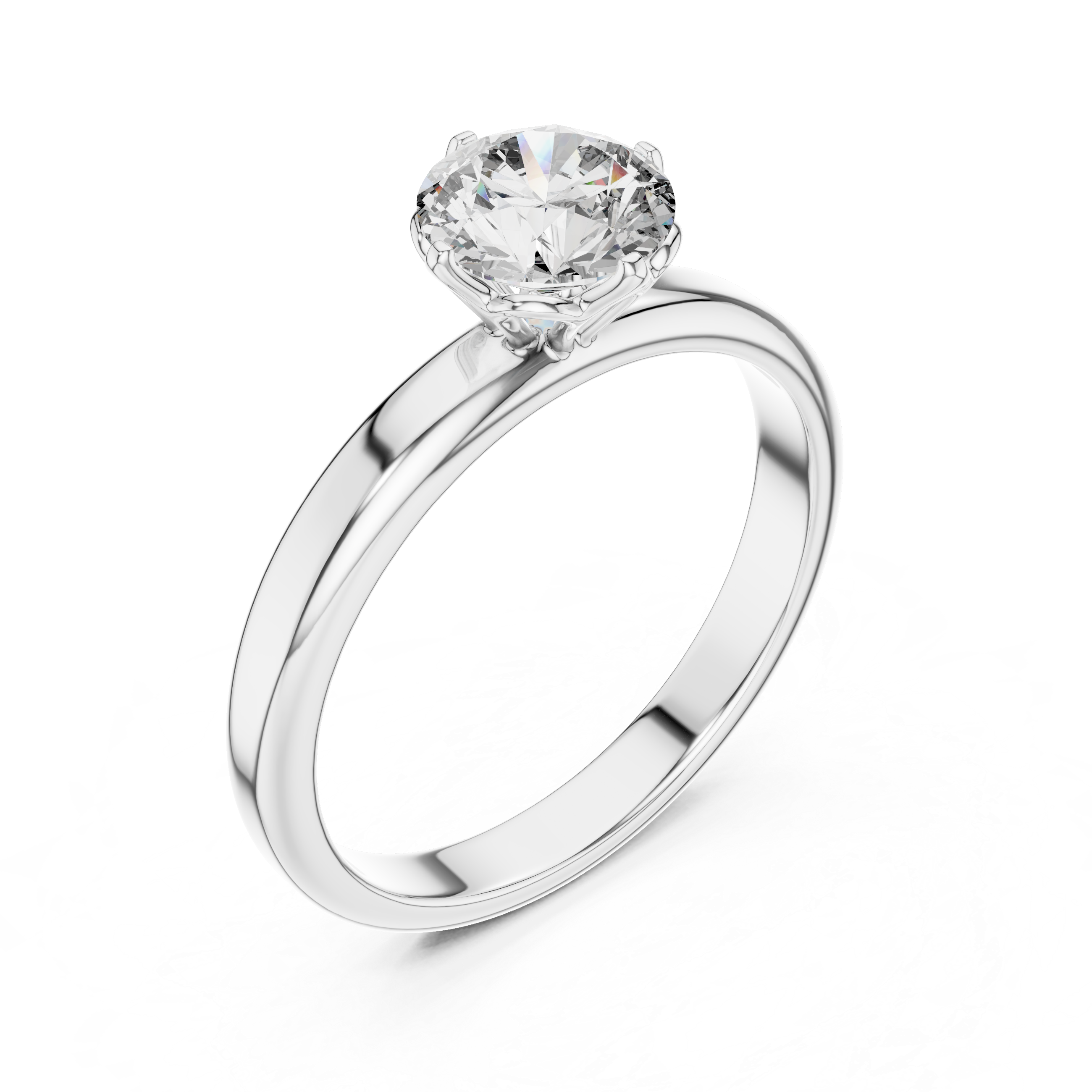 1ct Solitaire Simple Ring Band