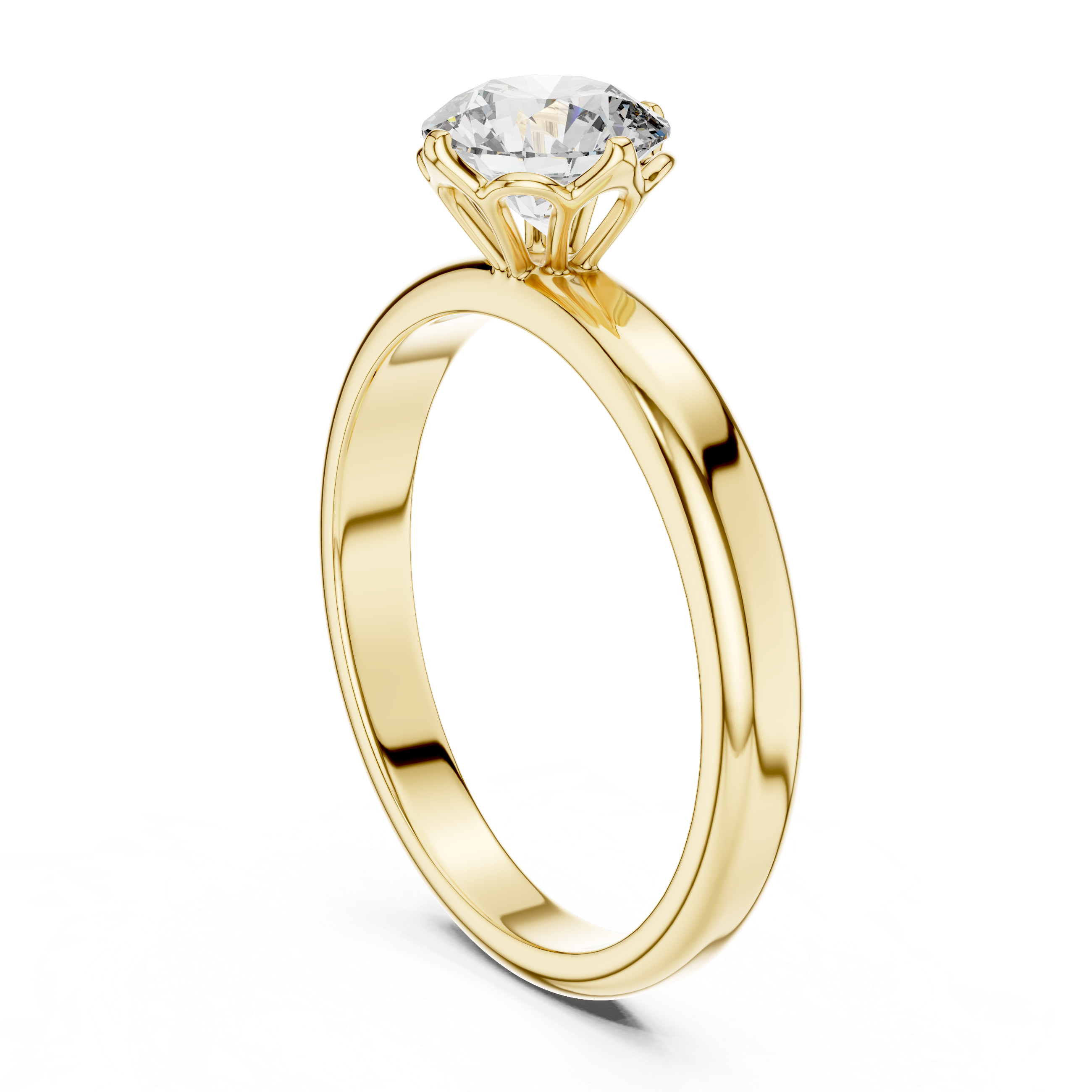 1ct Solitaire Simple Ring Band