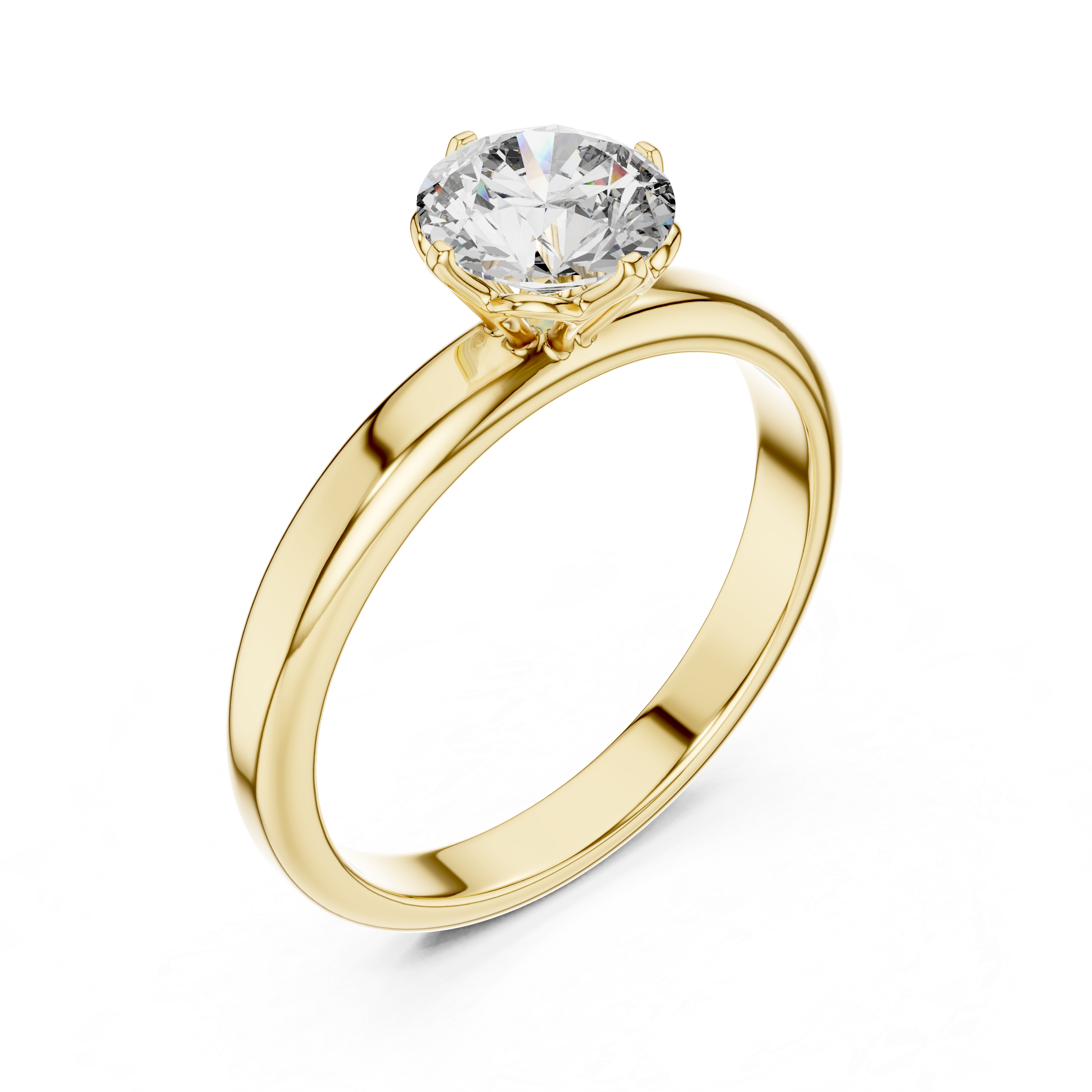 1ct Solitaire Simple Ring Band