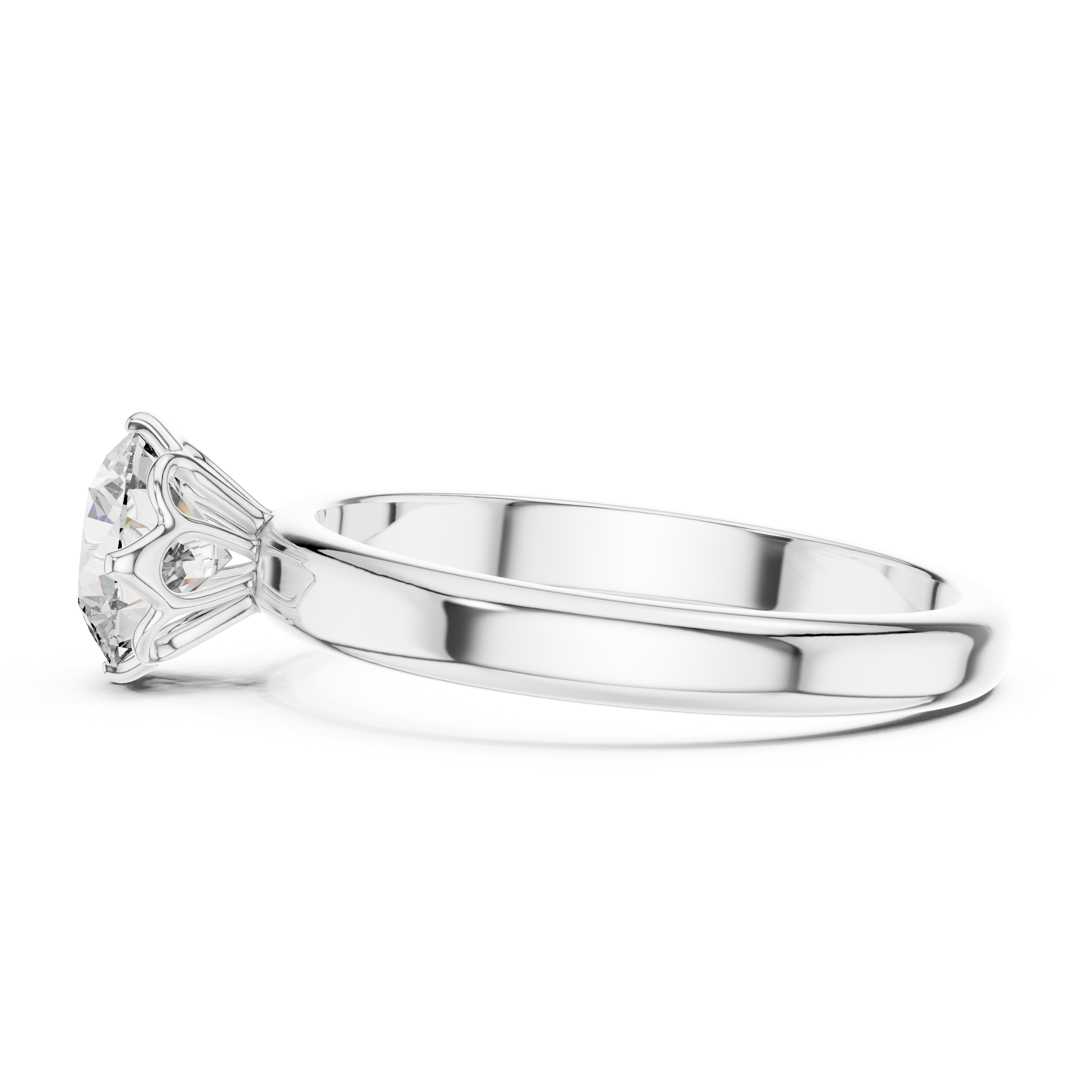 1ct Solitaire Simple Ring Band