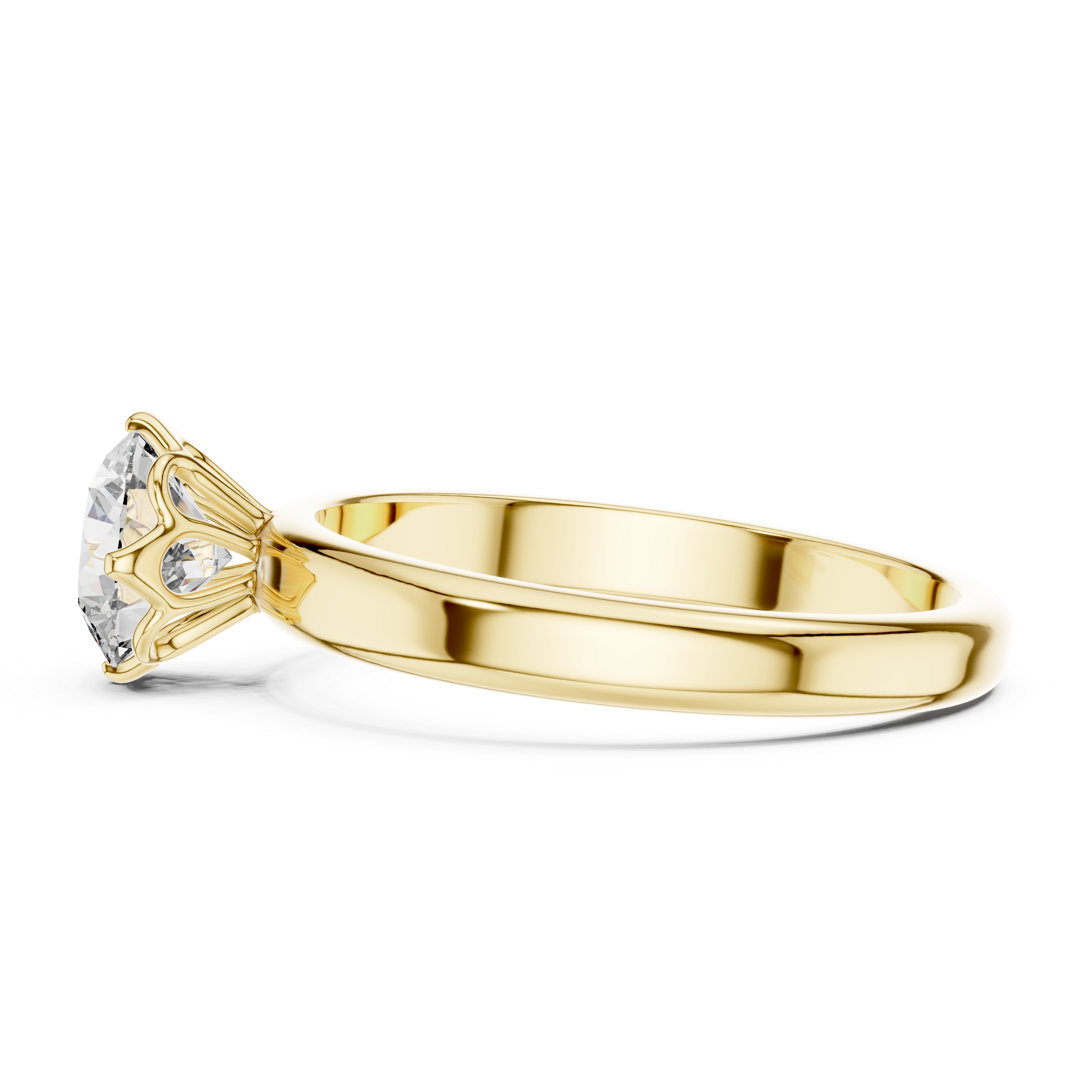 1ct Solitaire Simple Ring Band