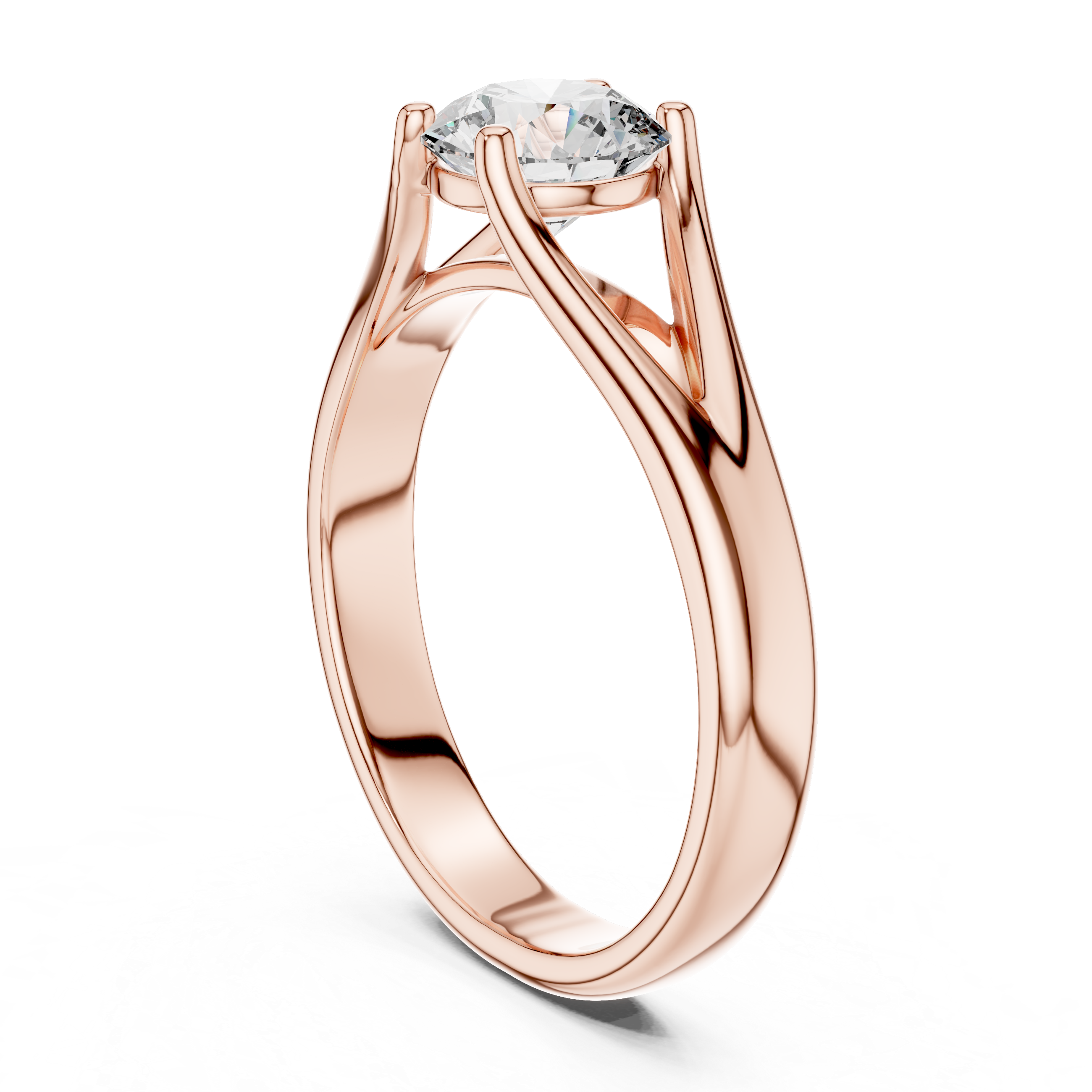 1ct Solitaire Double Shank Band