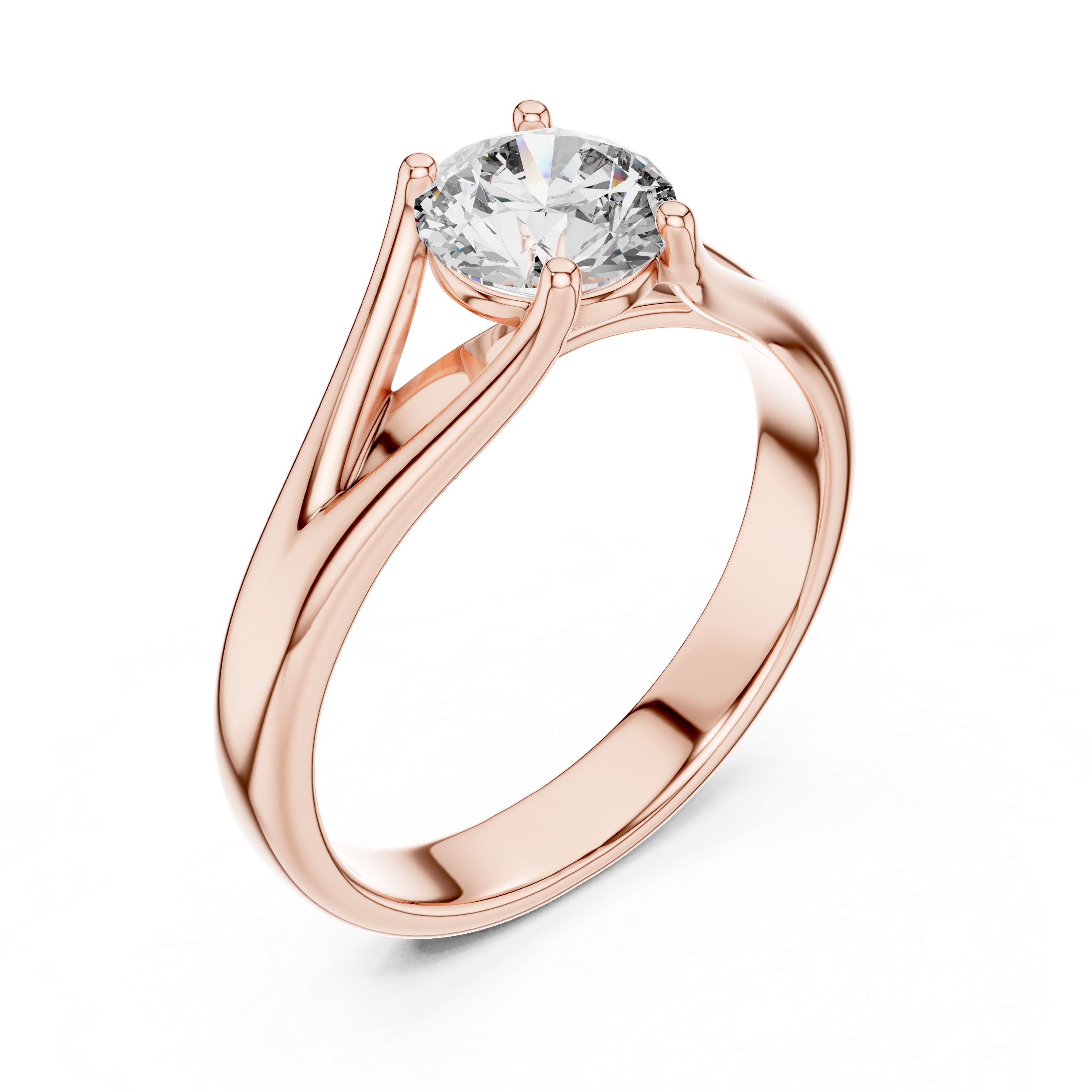 1ct Solitaire Double Shank Band