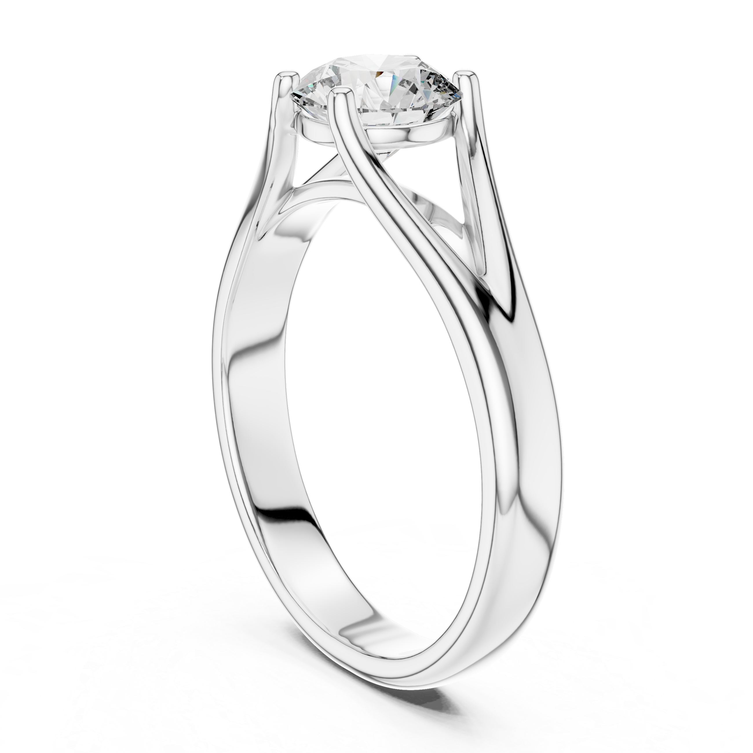 1ct Solitaire Double Shank Band