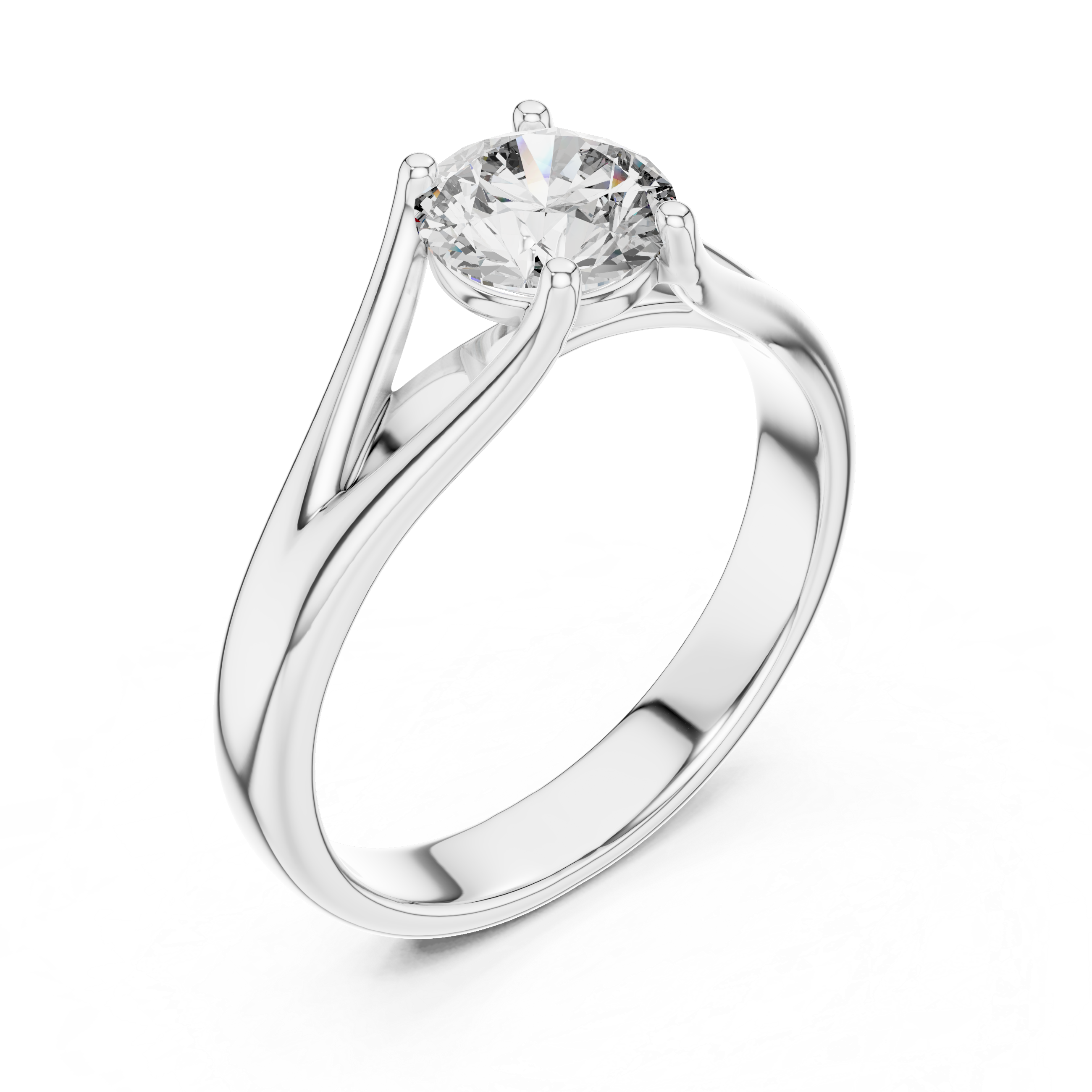 1ct Solitaire Double Shank Band