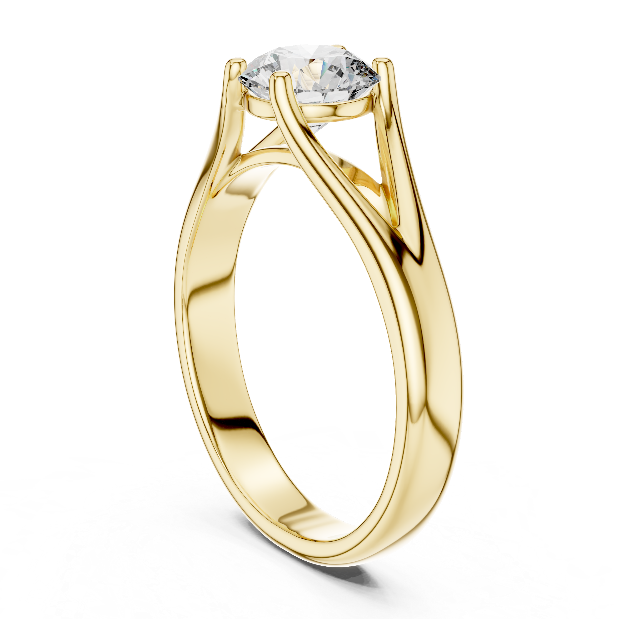 1ct Solitaire Double Shank Band