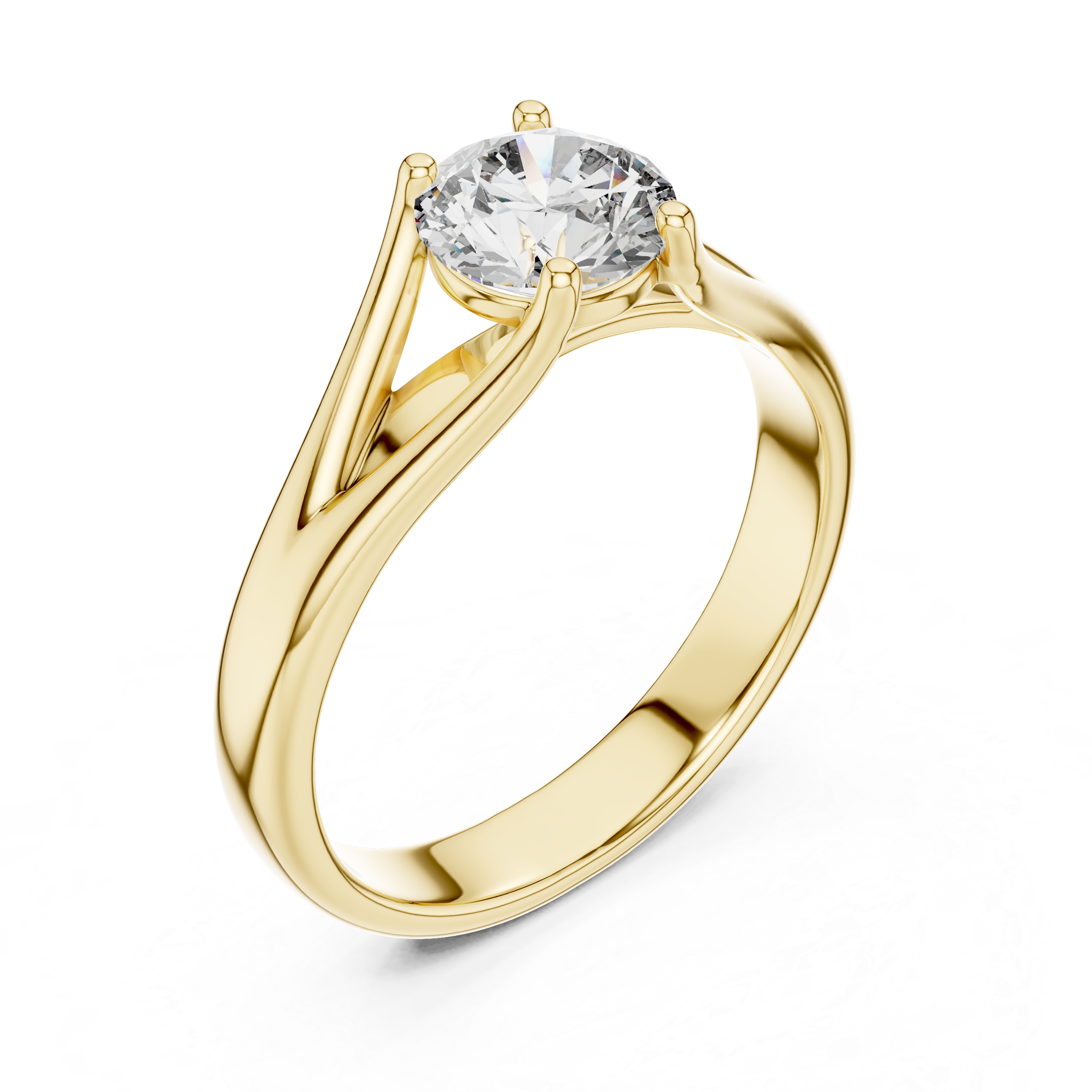 1ct Solitaire Double Shank Band