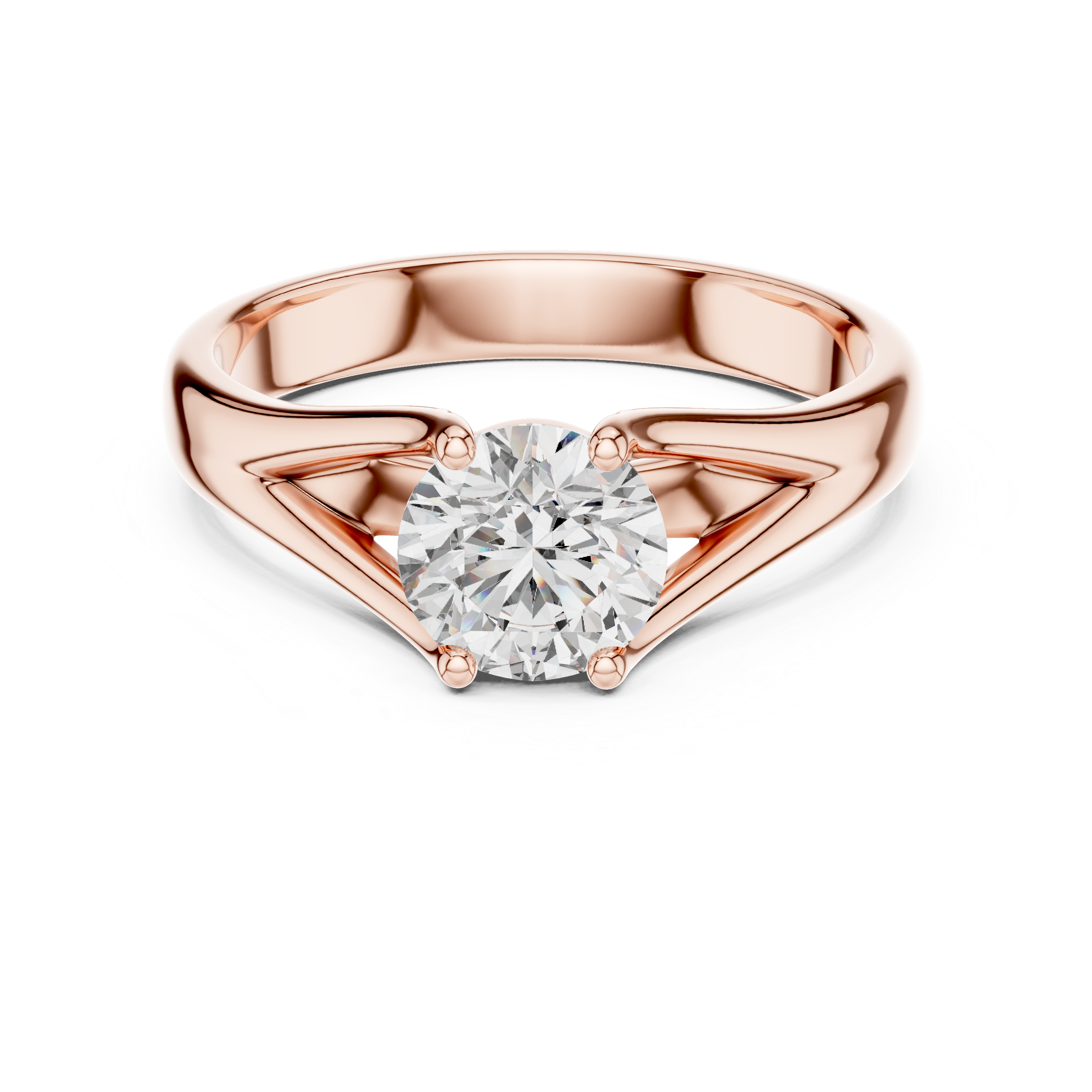 1ct Solitaire Double Shank Band