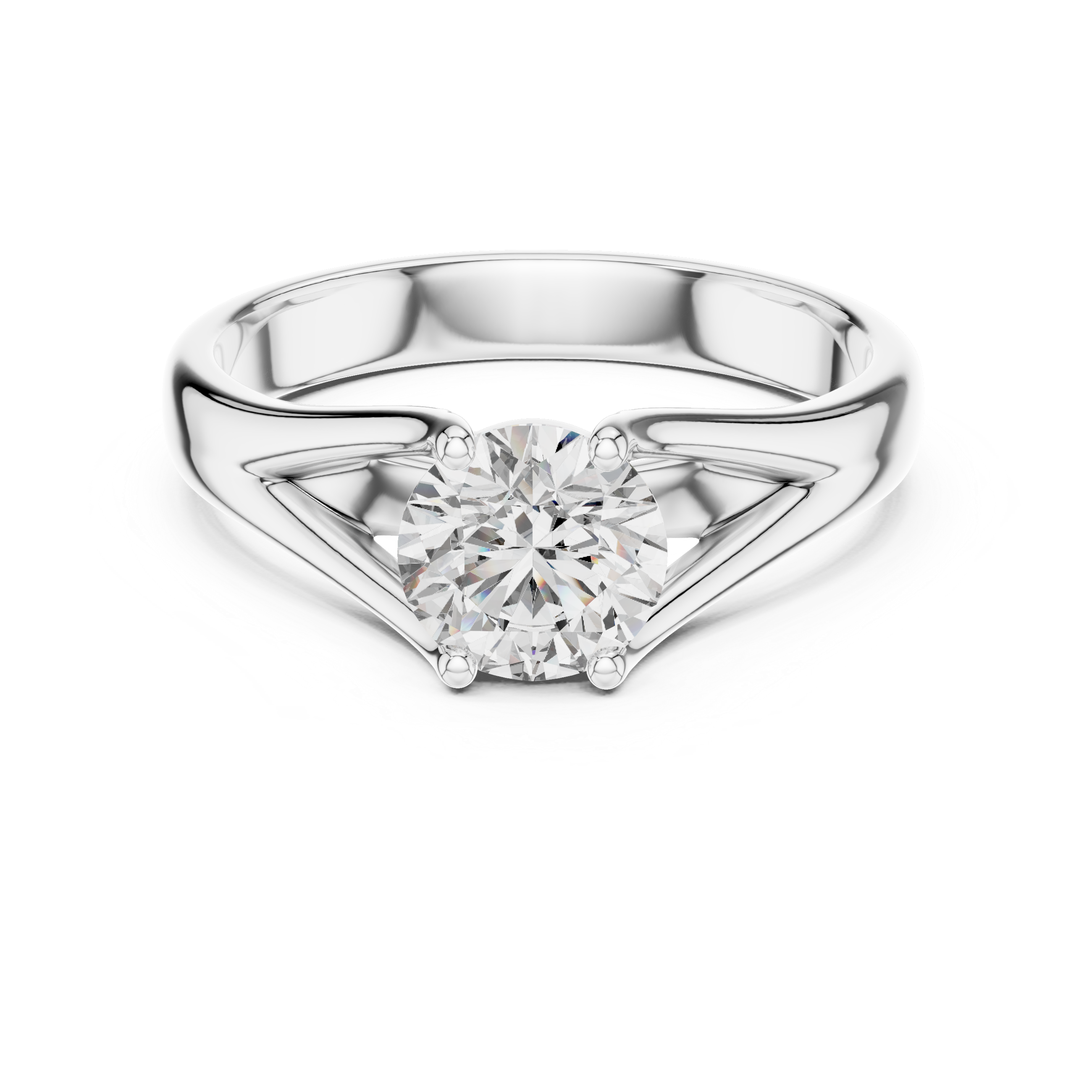 1ct Solitaire Double Shank Band