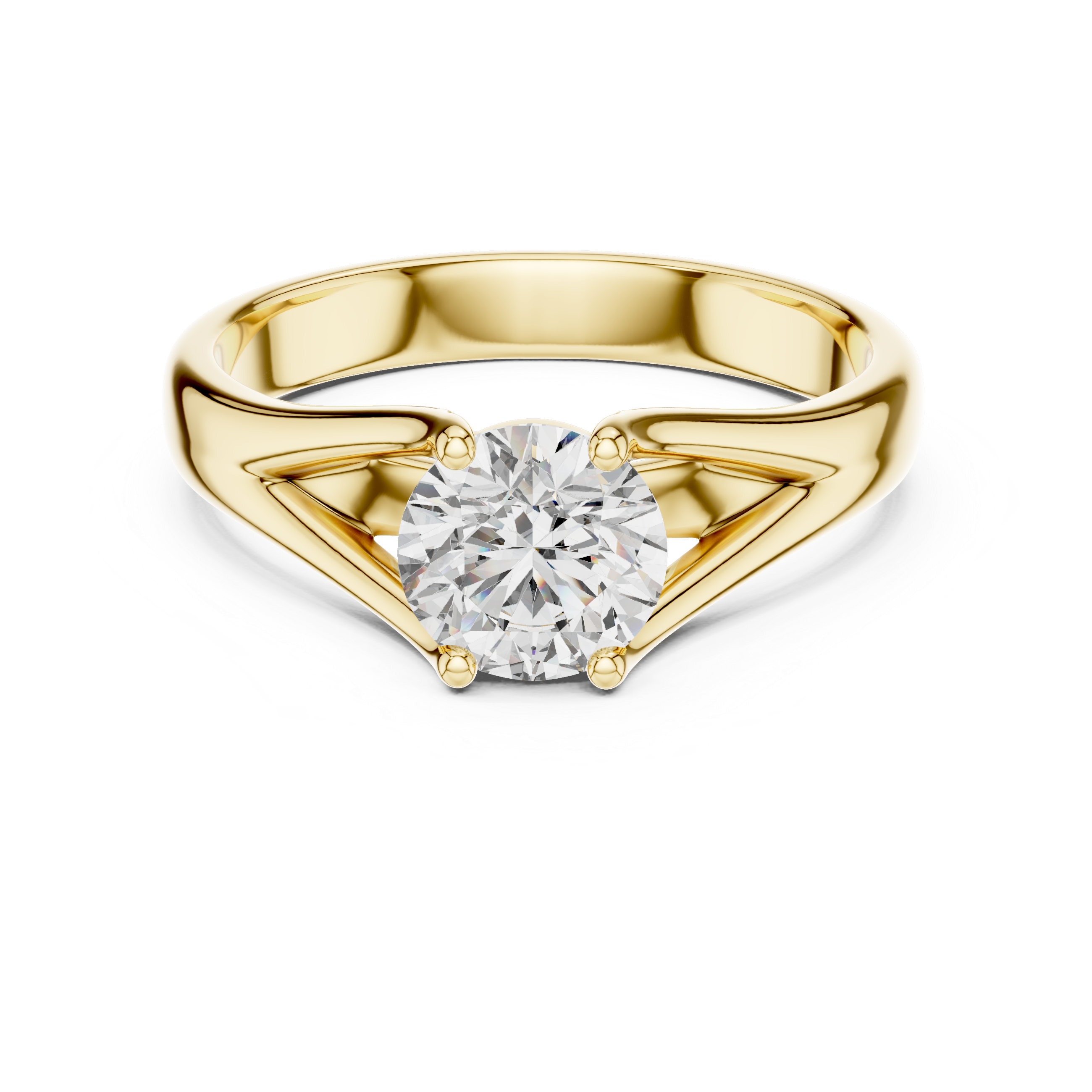 1ct Solitaire Double Shank Band