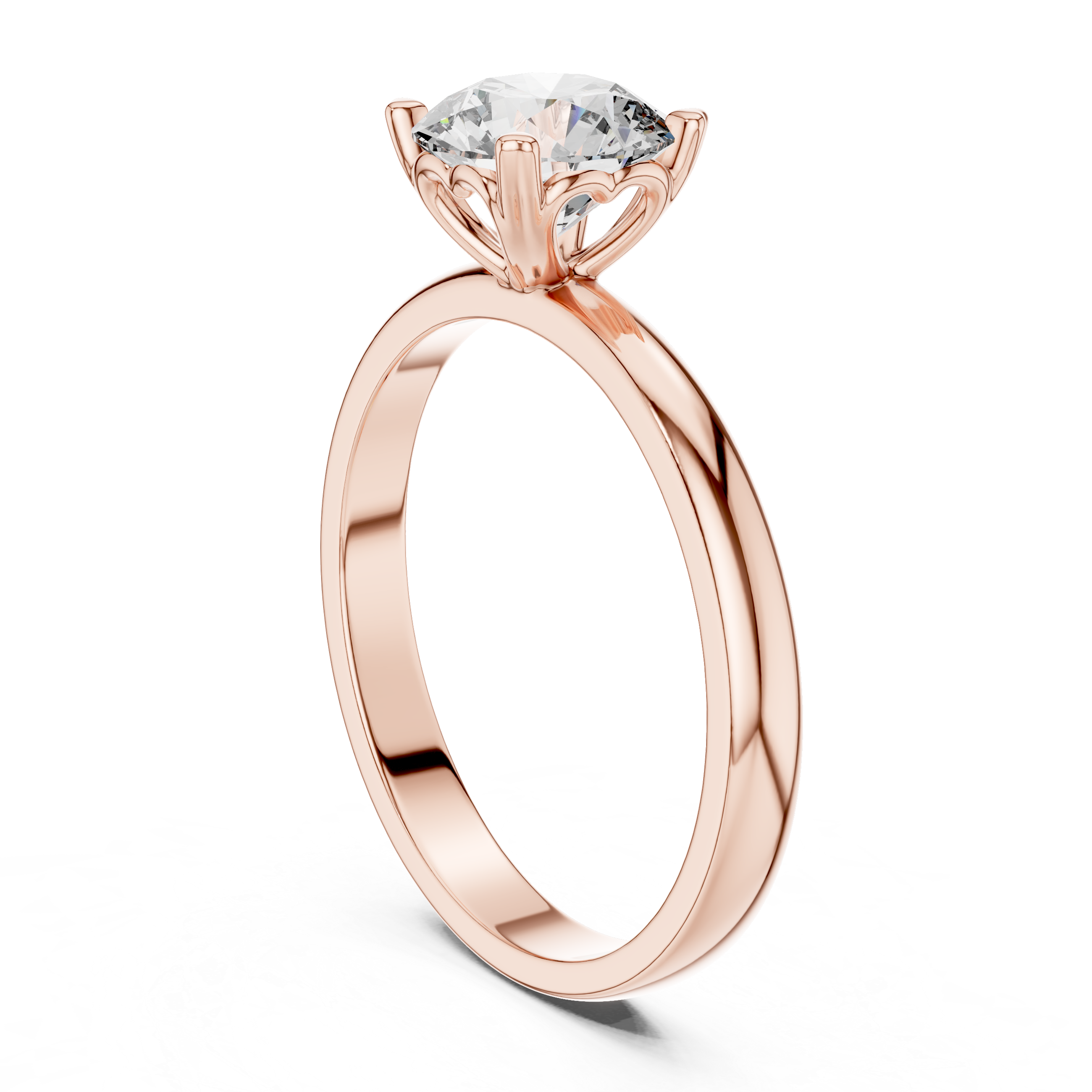 1ct Solitaire Heart Prong Ring