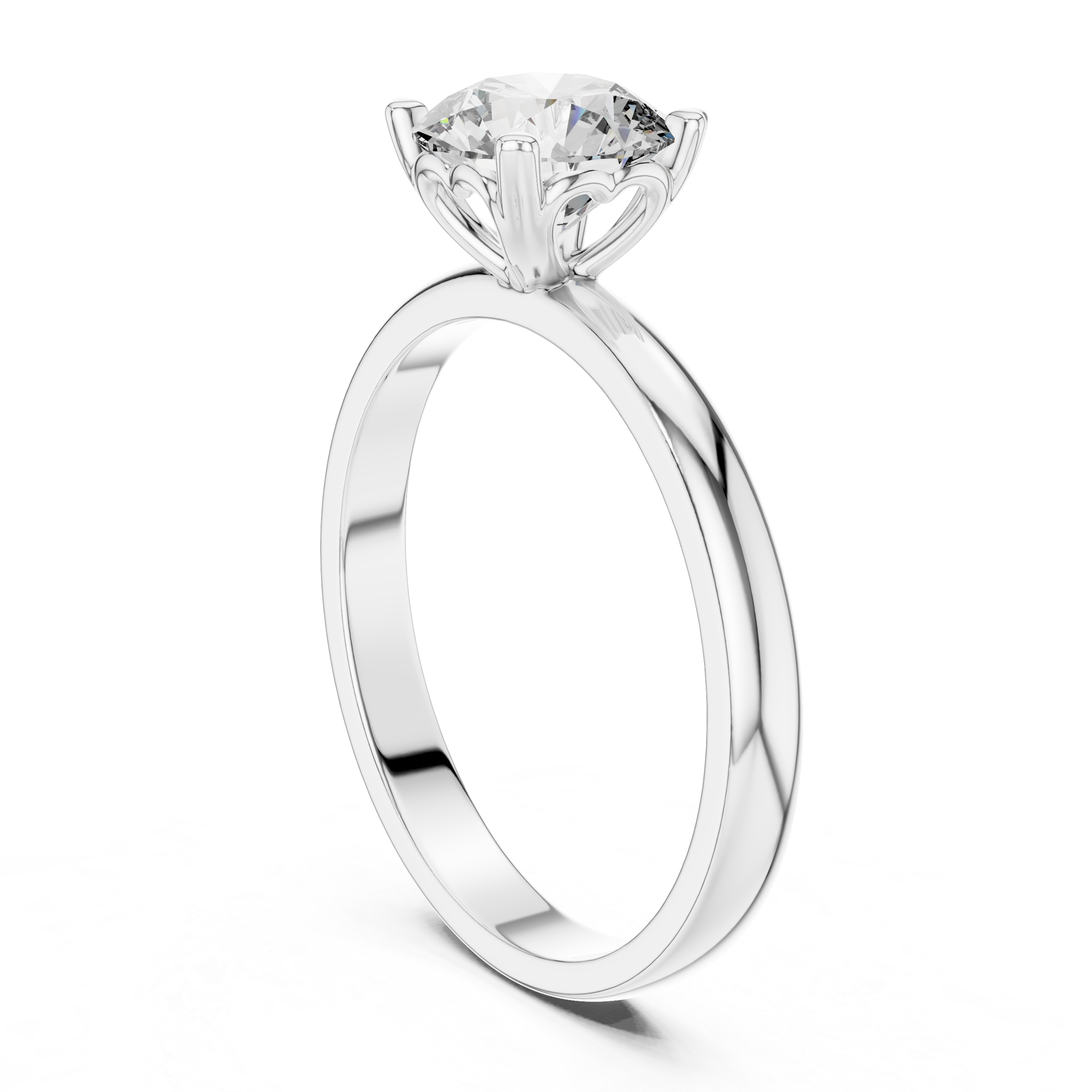 1ct Solitaire Heart Prong Ring