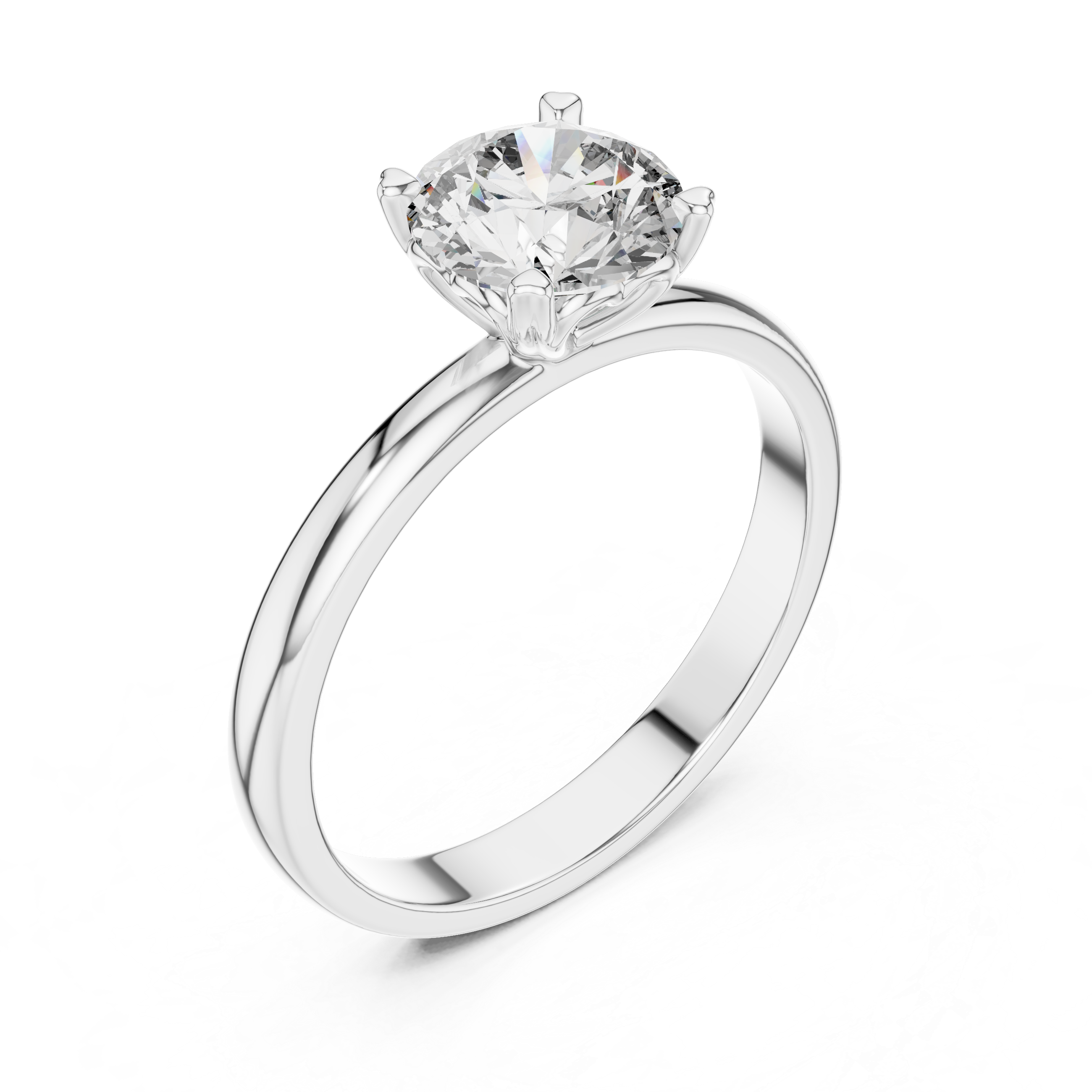 1ct Solitaire Heart Prong Ring